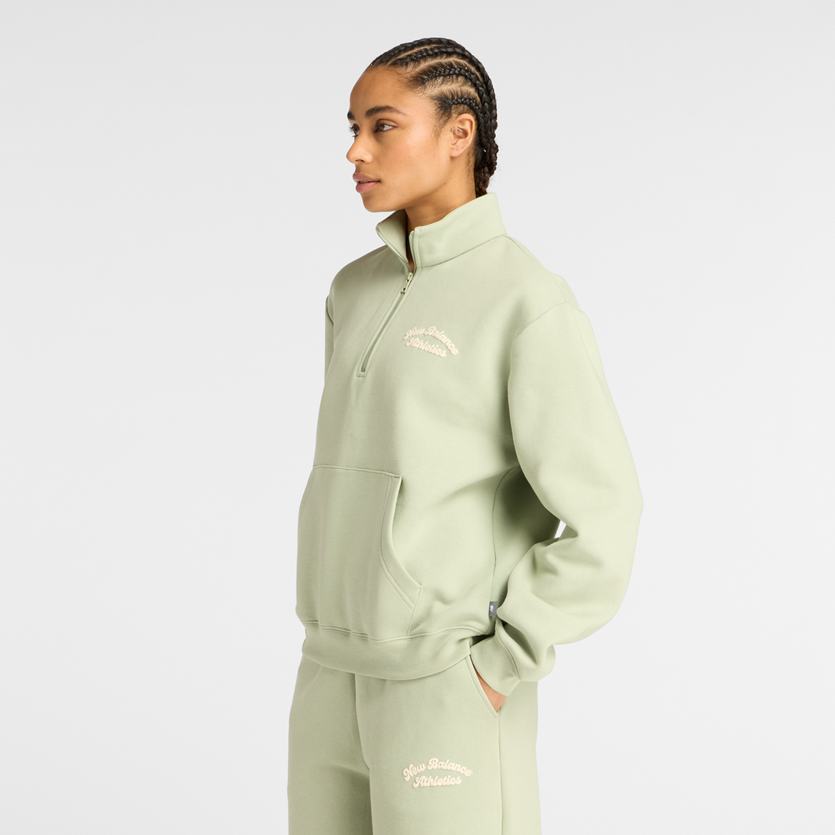 New Balance W Linear Heritage Fleece Half Zip in