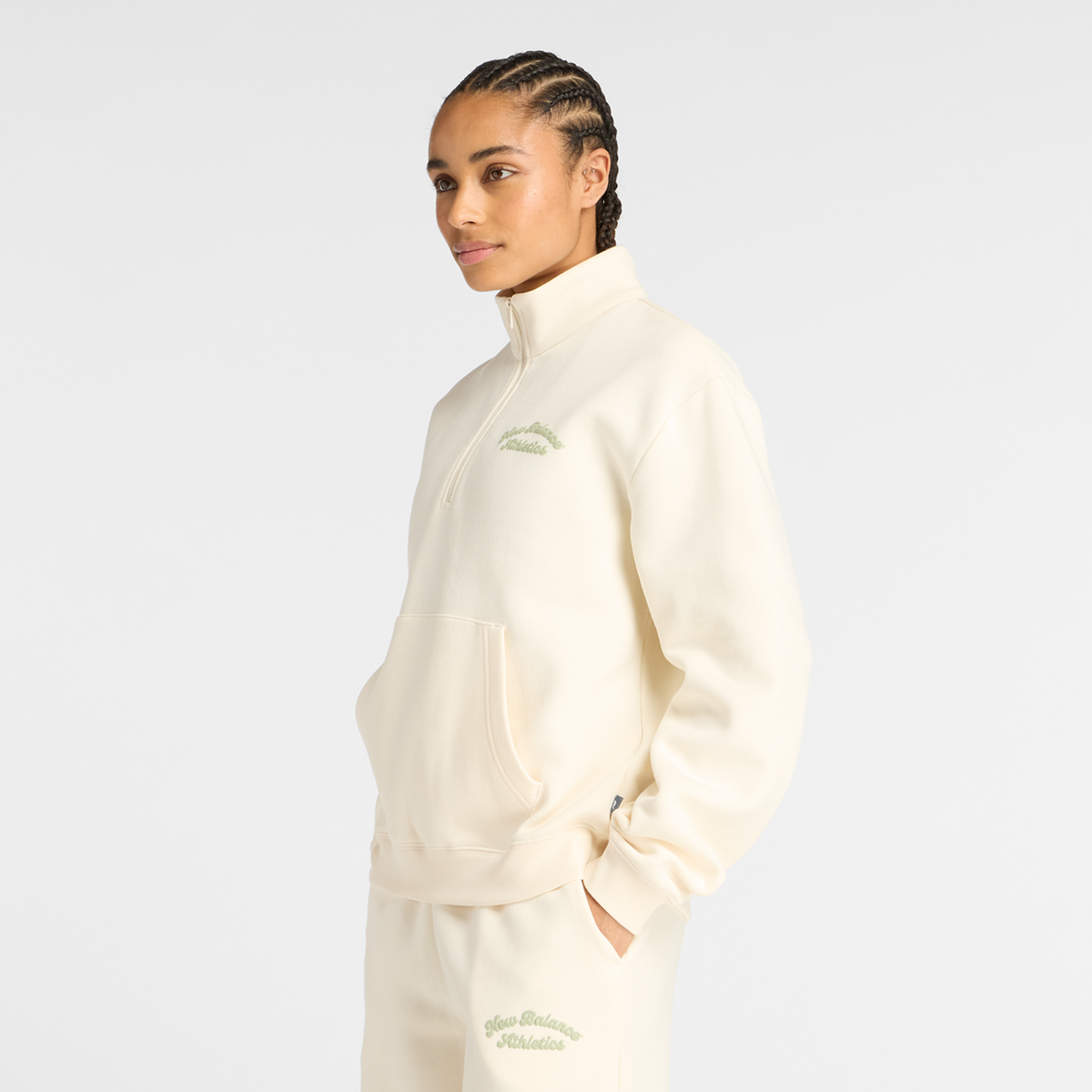 New Balance W Linear Heritage Fleece Half Zip in