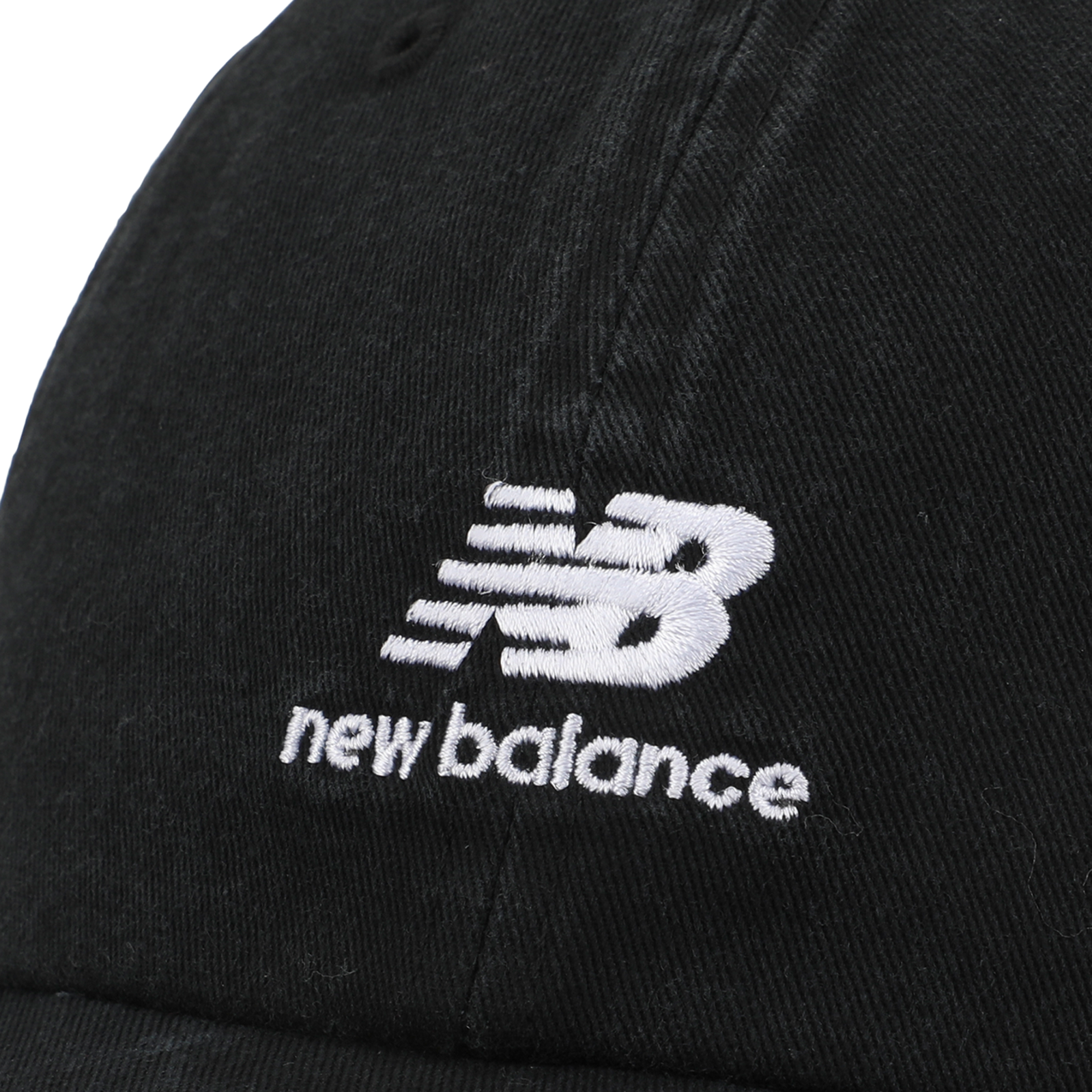 New Balance 6 Panel Flying NB Stacked Logo Hat in SCHWARZ
