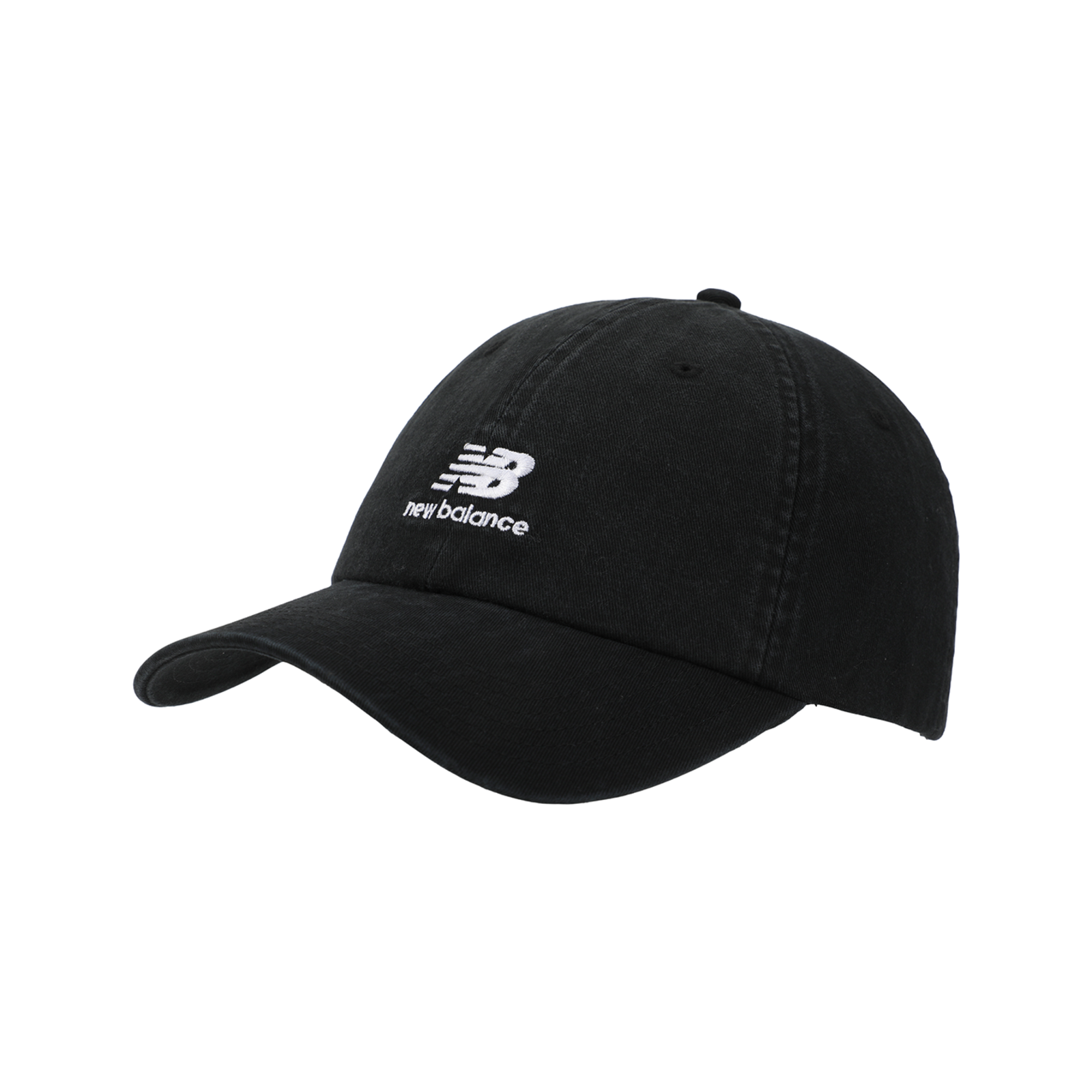 New Balance 6 Panel Flying NB Stacked Logo Hat in SCHWARZ