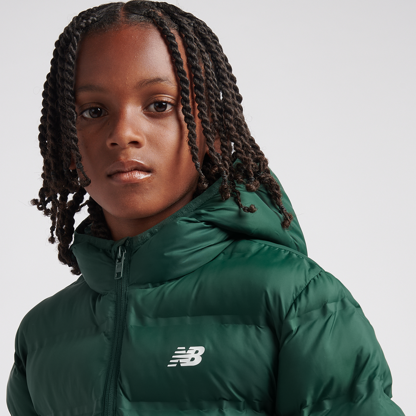 New Balance B NB Bond Quilted Jacket in GRÜN