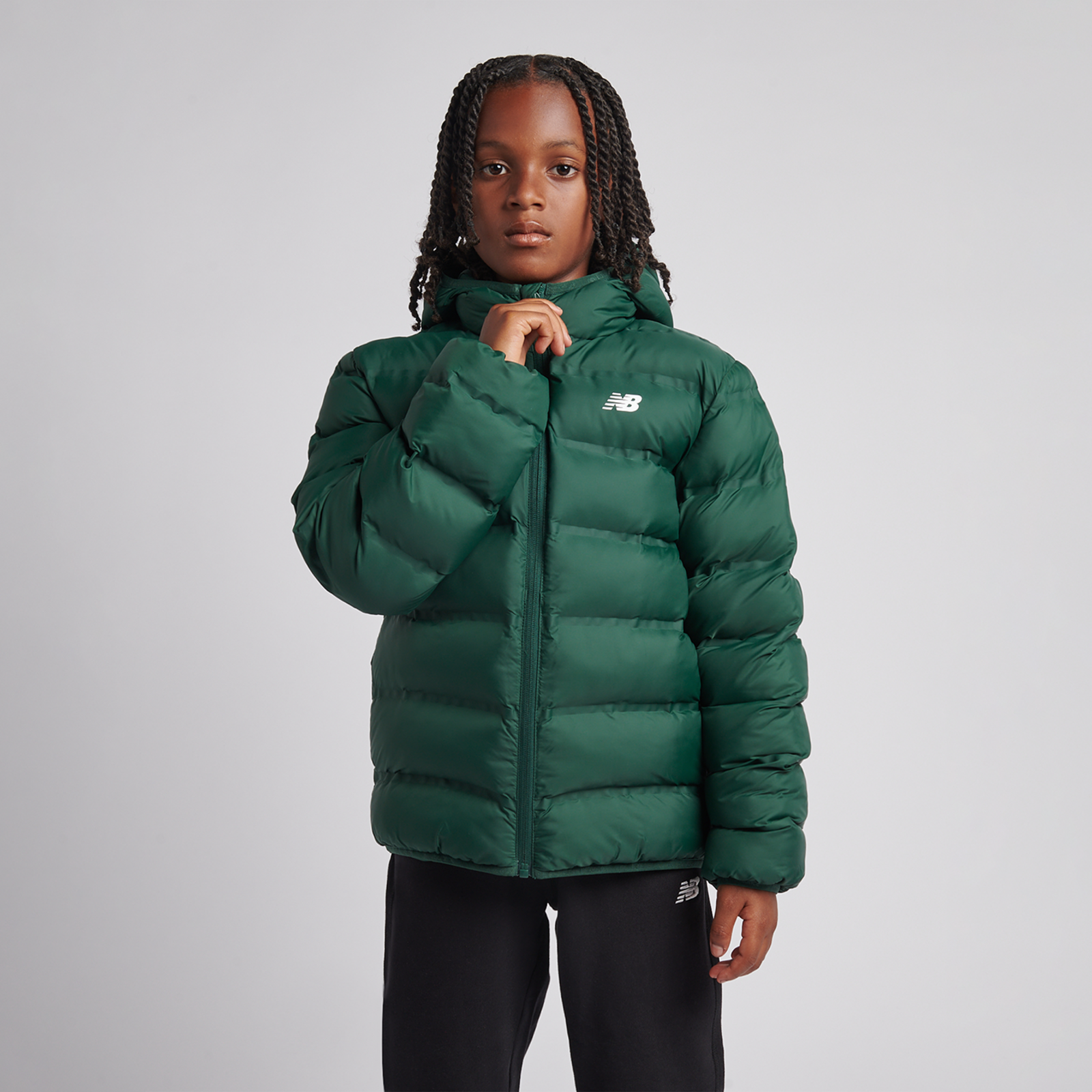 New Balance B NB Bond Quilted Jacket in GRÜN