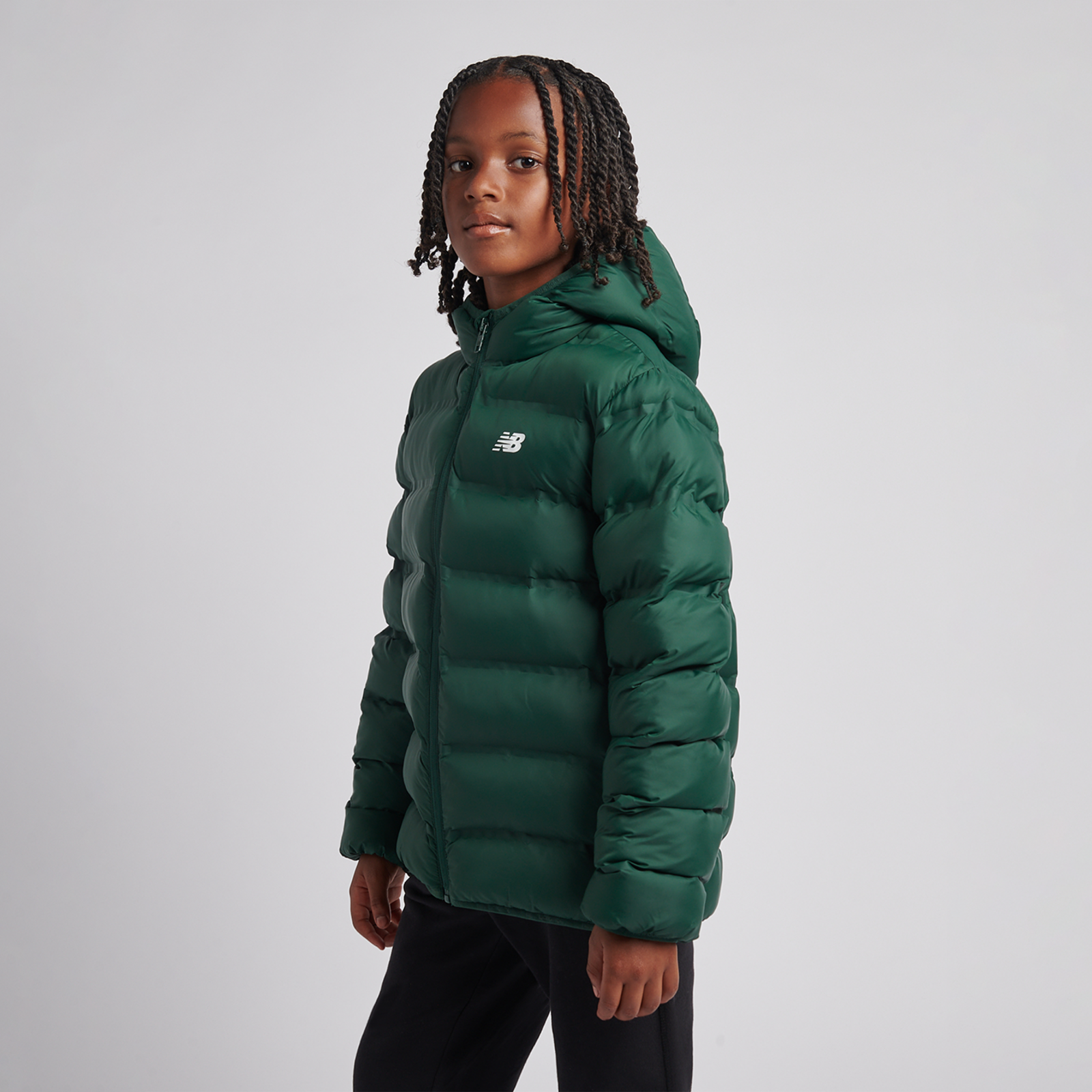New Balance B NB Bond Quilted Jacket in GRÜN
