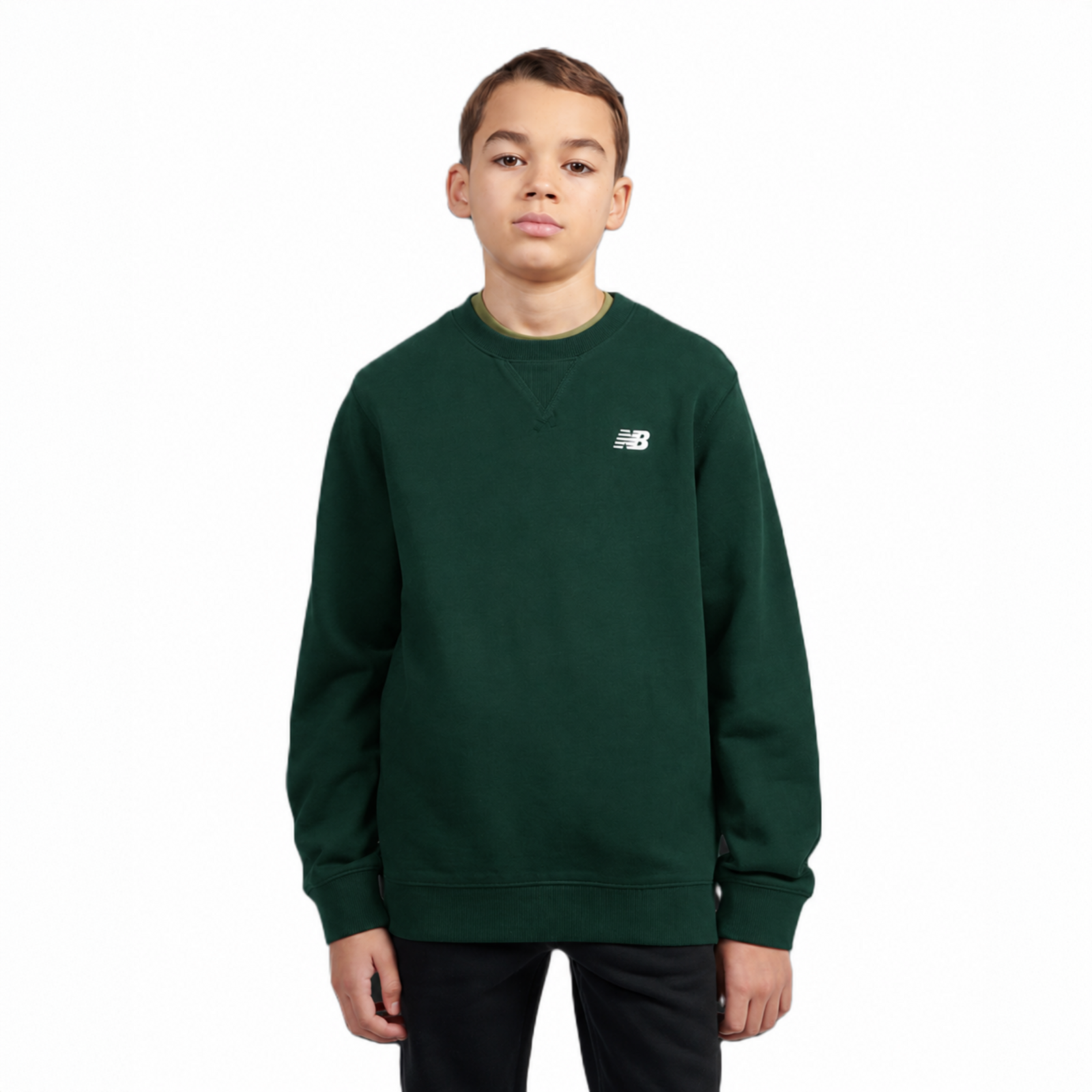 New Balance B New Balance French Terry Small Logo Crew in GRÜN