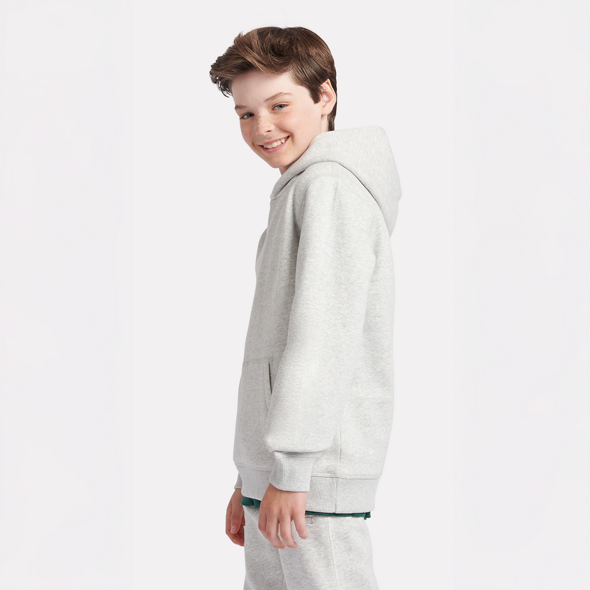 New Balance B New Balance French Terry Small Logo Hoodie in GRAU