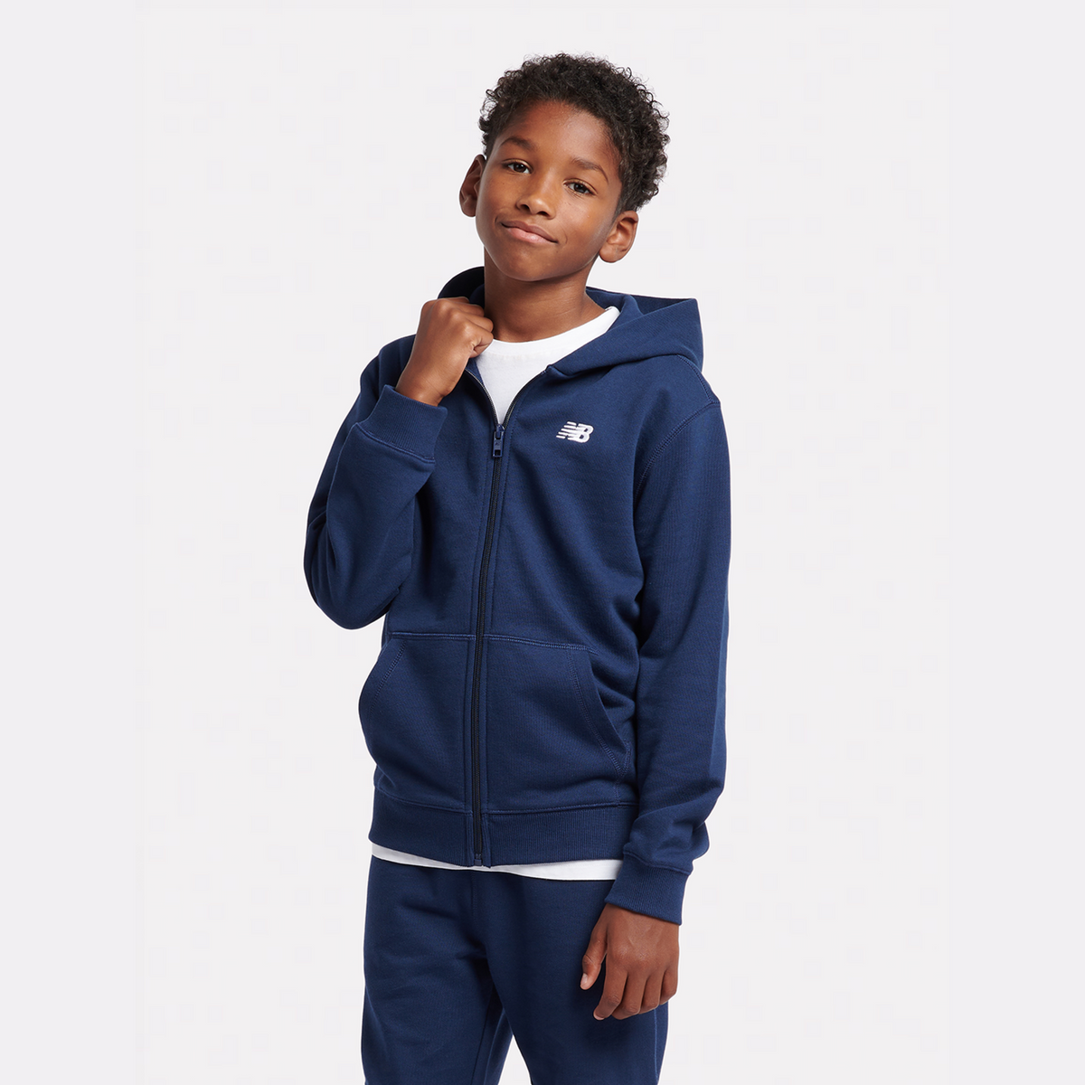 New Balance B New Balance French Terry Small Logo FZ Hoodie in