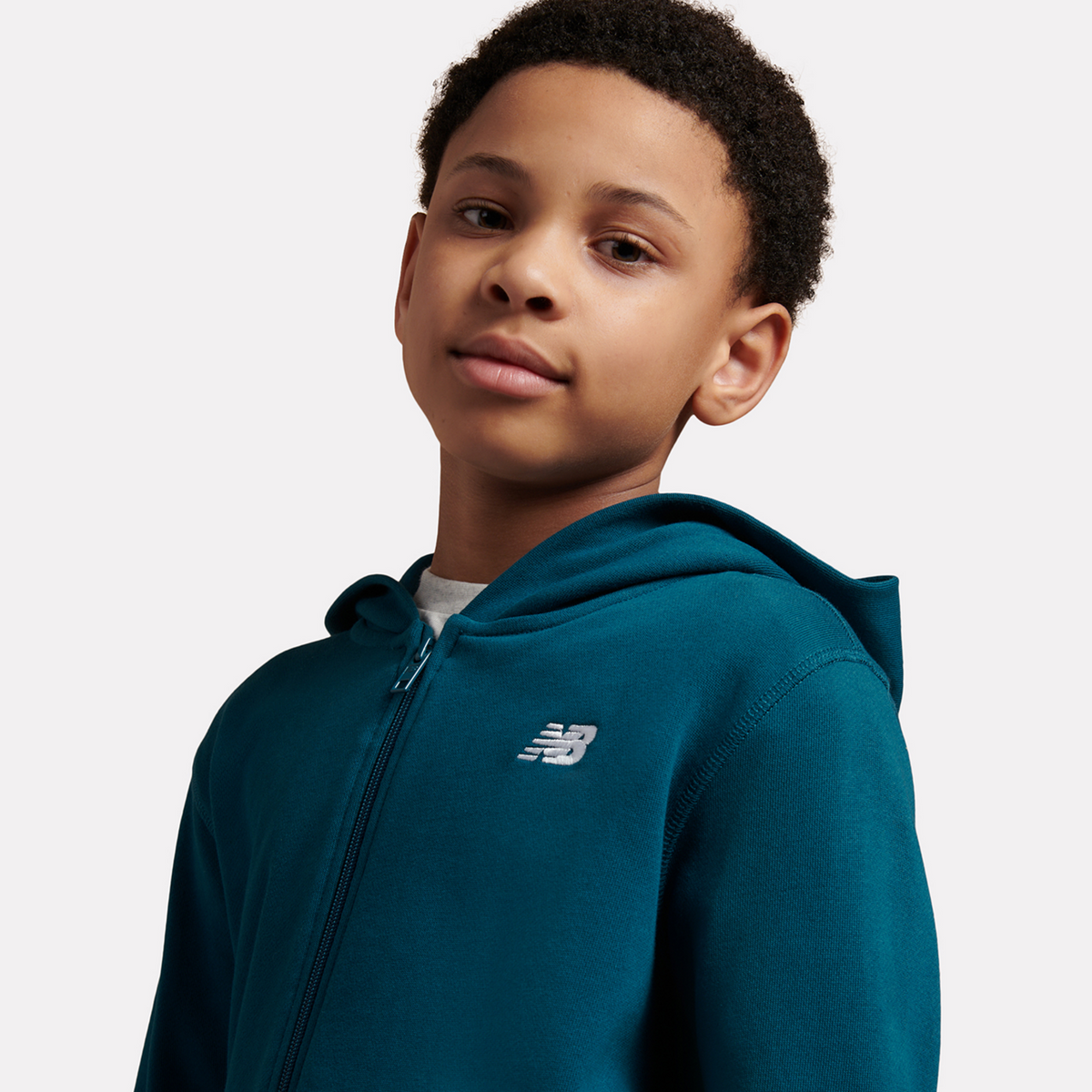 New Balance B New Balance French Terry Small Logo FZ Hoodie in