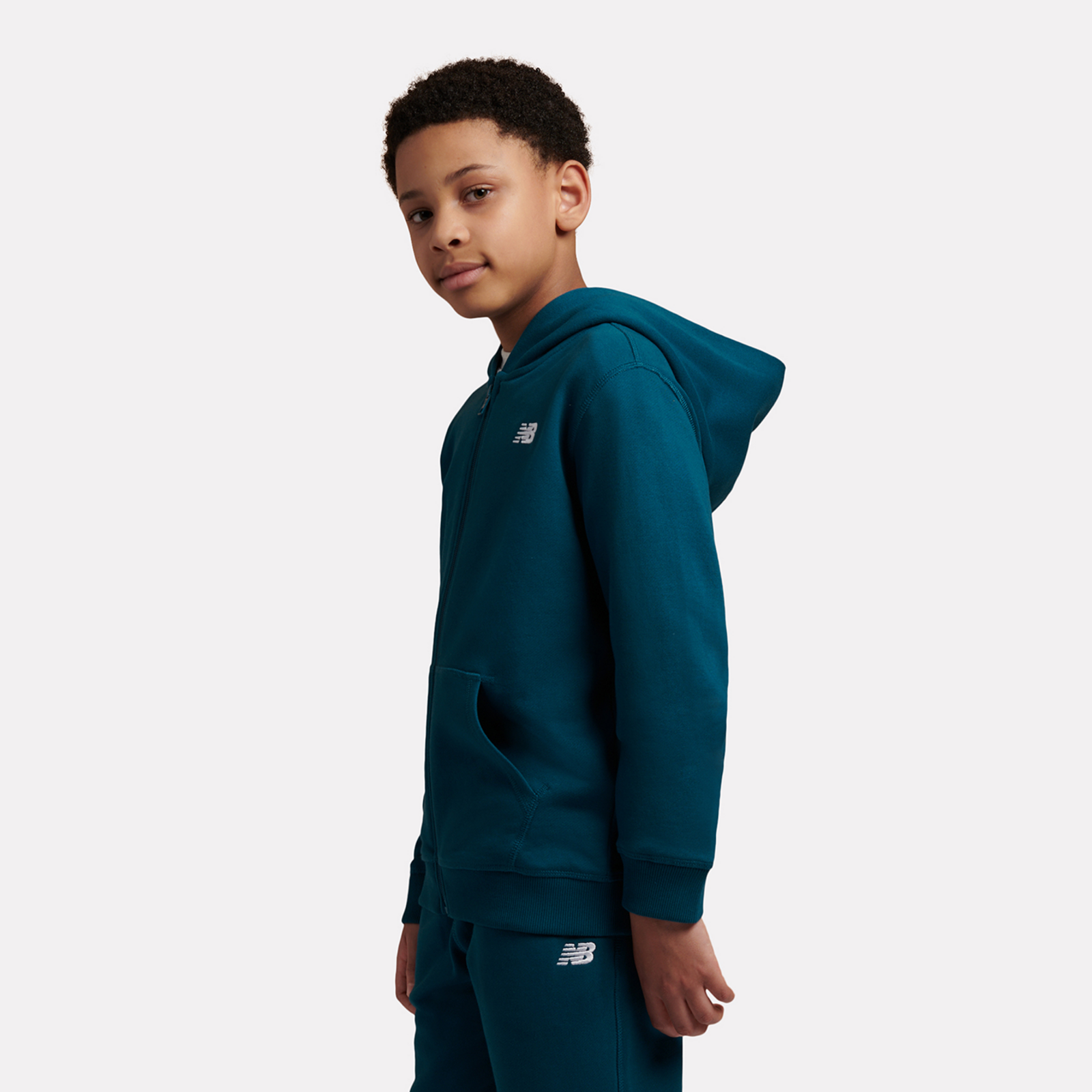 New Balance B New Balance French Terry Small Logo FZ Hoodie in