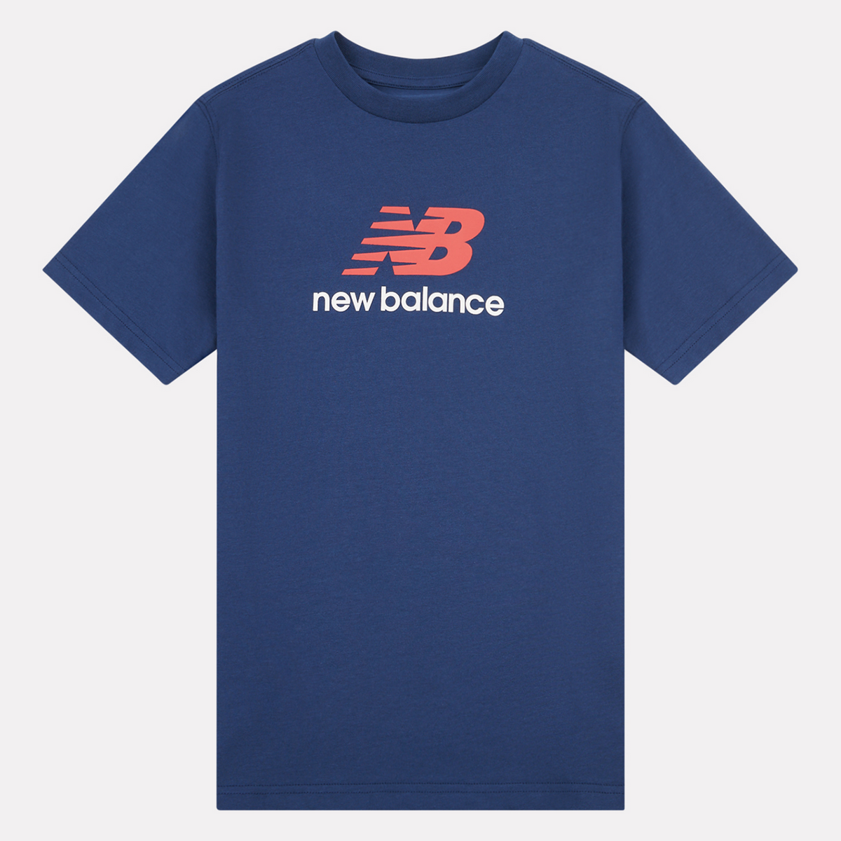 New Balance B NEW BALANCE JERSEY STACKED LOGO TEE in BLAU
