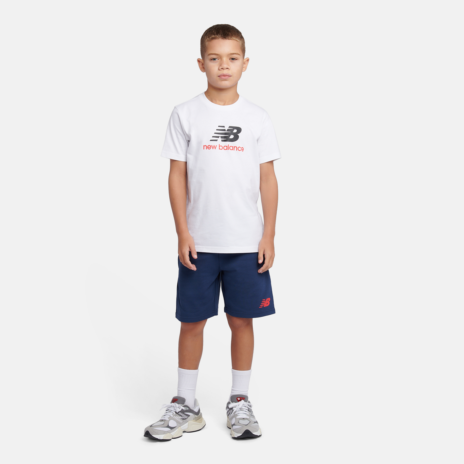 New Balance B NEW BALANCE JERSEY STACKED LOGO TEE in