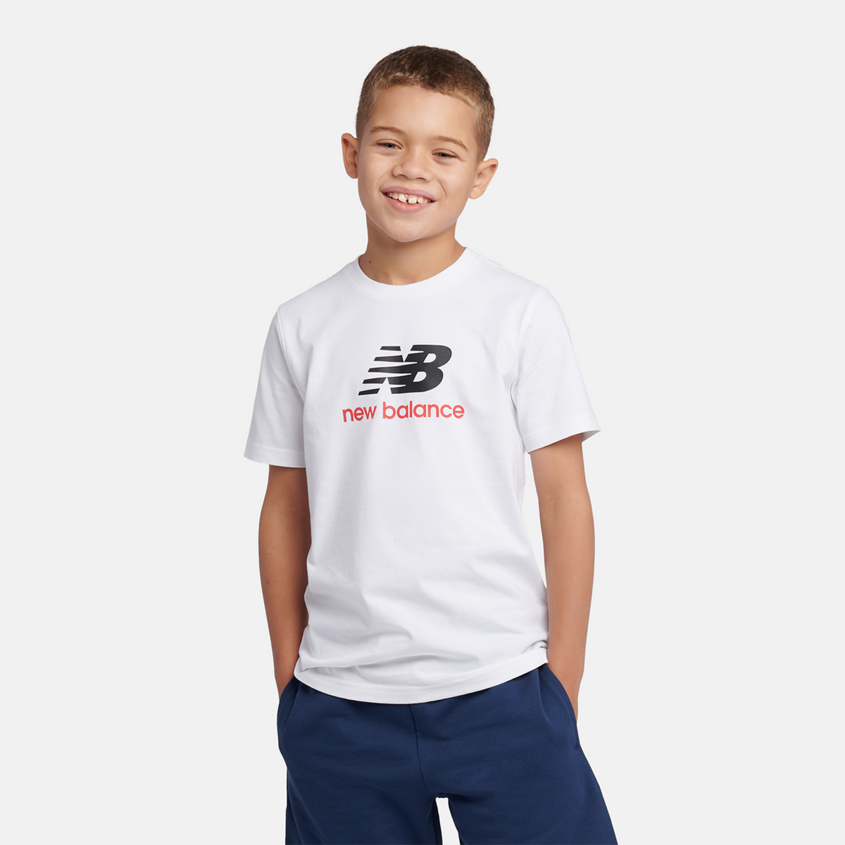 New Balance B NEW BALANCE JERSEY STACKED LOGO TEE in