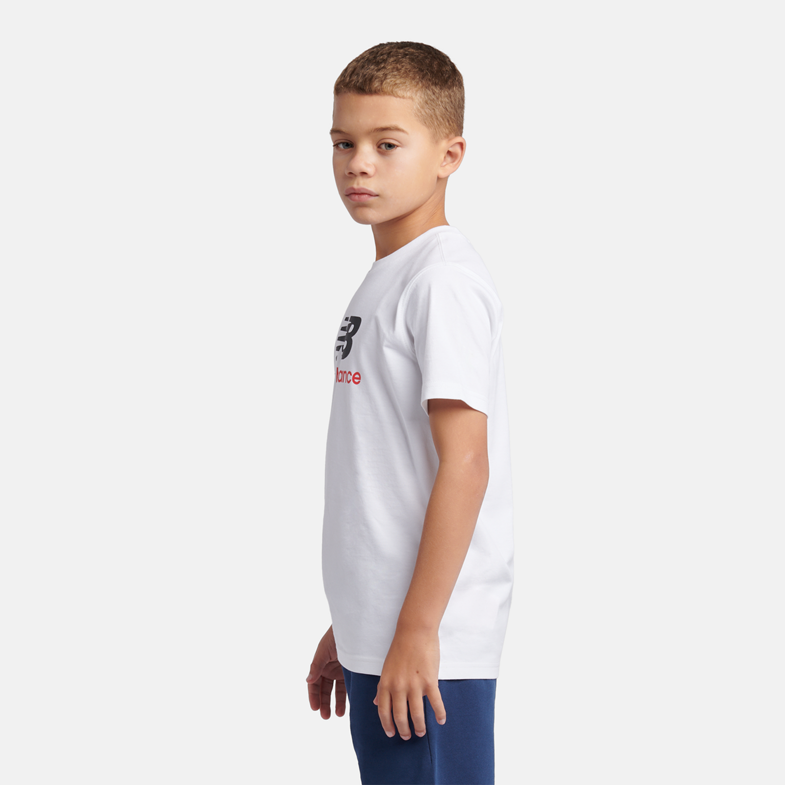 New Balance B NEW BALANCE JERSEY STACKED LOGO TEE in