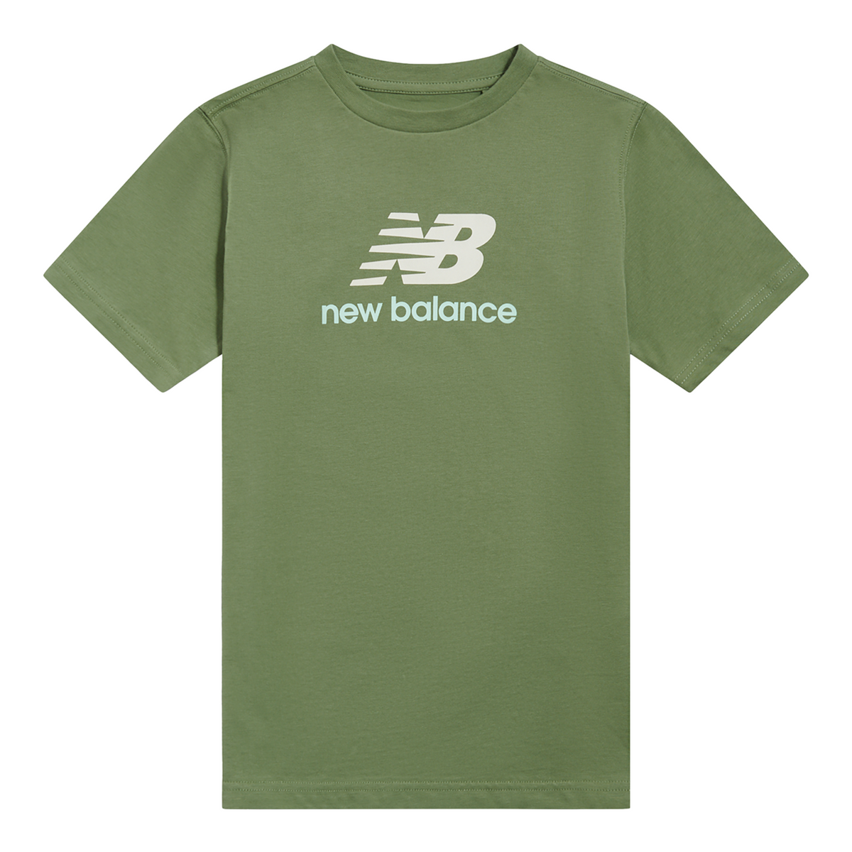New Balance B NEW BALANCE JERSEY STACKED LOGO TEE in GRÜN