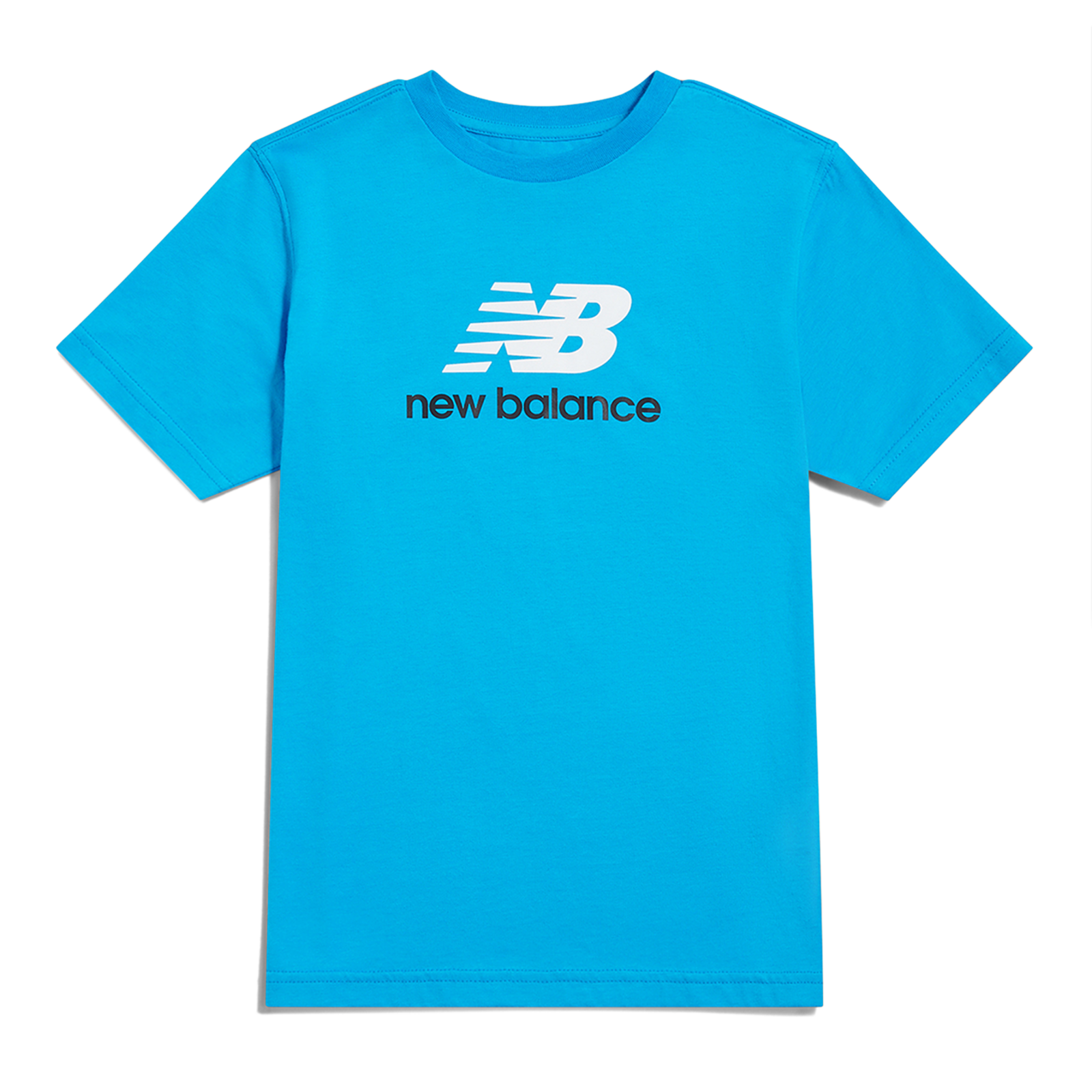 New Balance B NEW BALANCE JERSEY STACKED LOGO TEE in BLAU