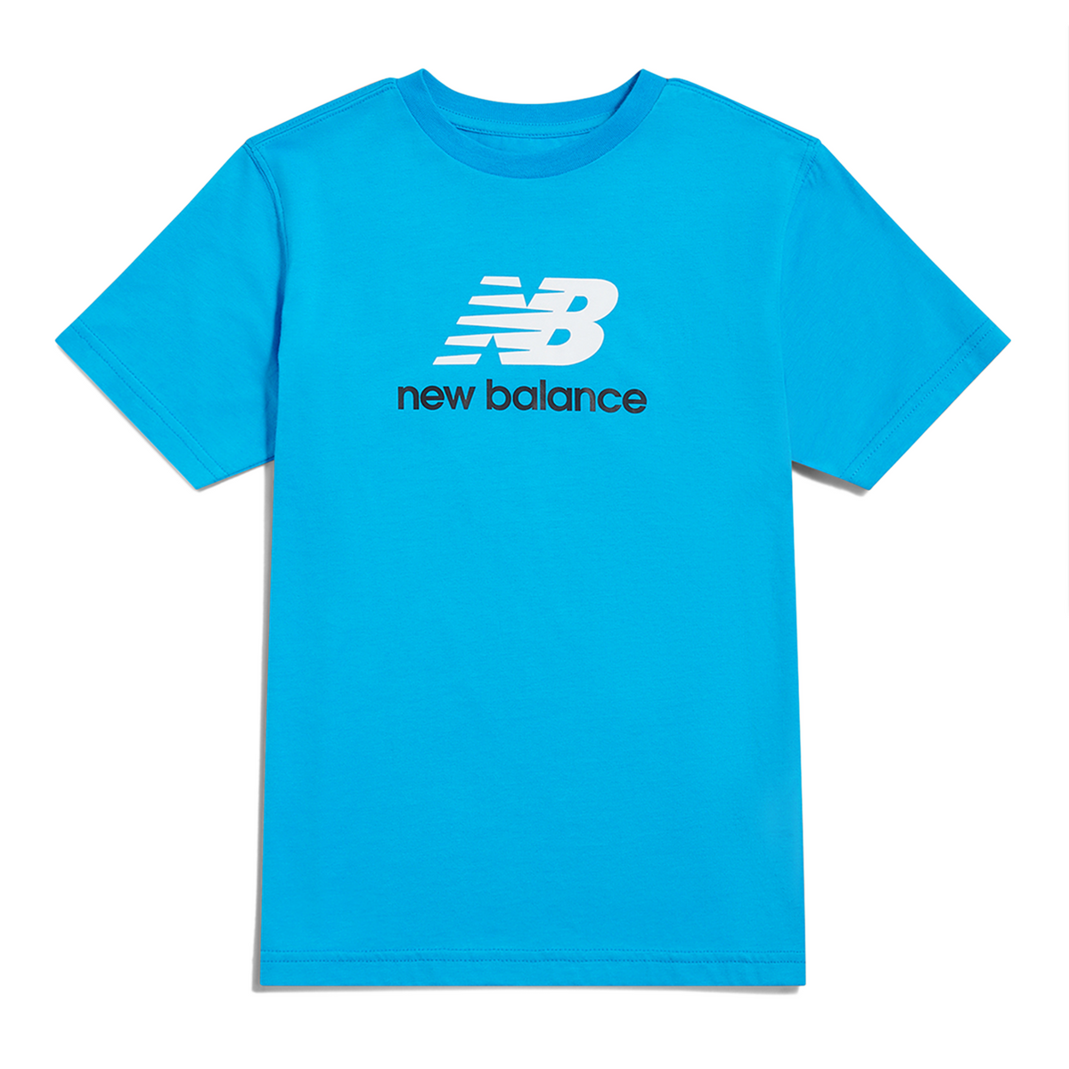 New Balance B NEW BALANCE JERSEY STACKED LOGO TEE in BLAU