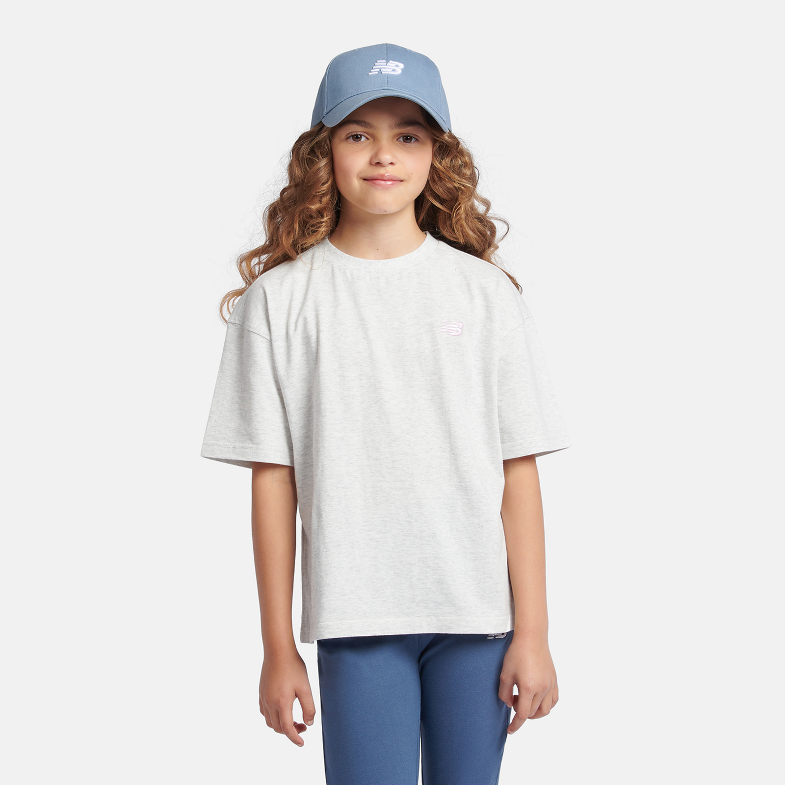 New Balance G New Balance Jersey Small Logo Tee in GRAU