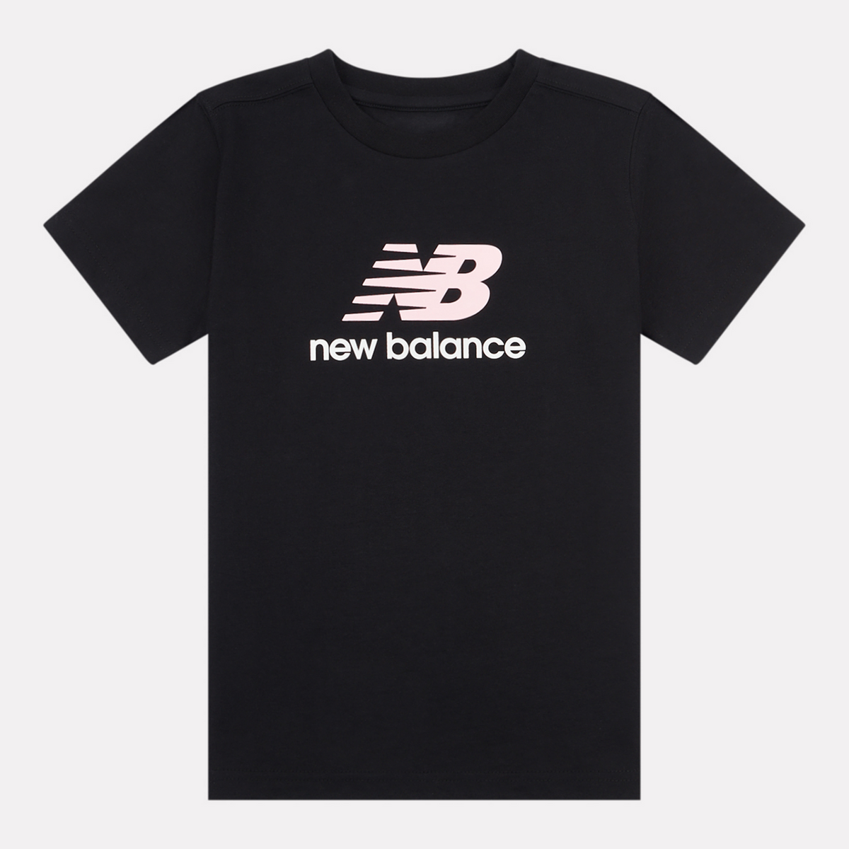 New Balance G NEW BALANCE JERSEY STACKED LOGO TEE in SCHWARZ