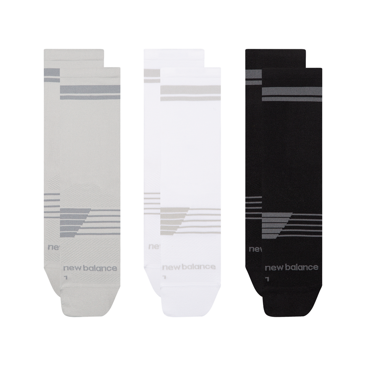 New Balance Pro Run Crew Socks 3 Pack in MEHRFARBIG