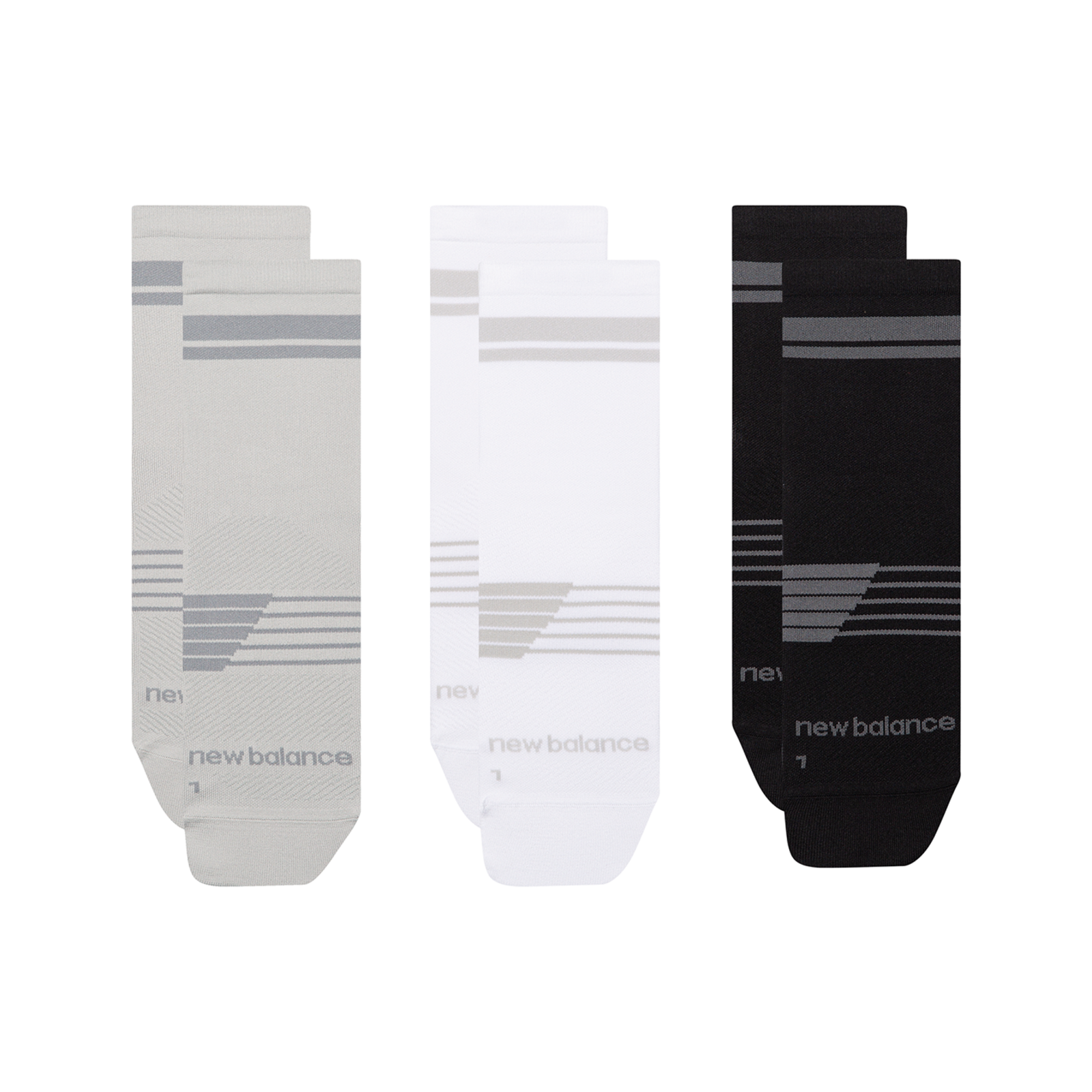 New Balance Pro Running Quarter Socks 3 Pack in MEHRFARBIG