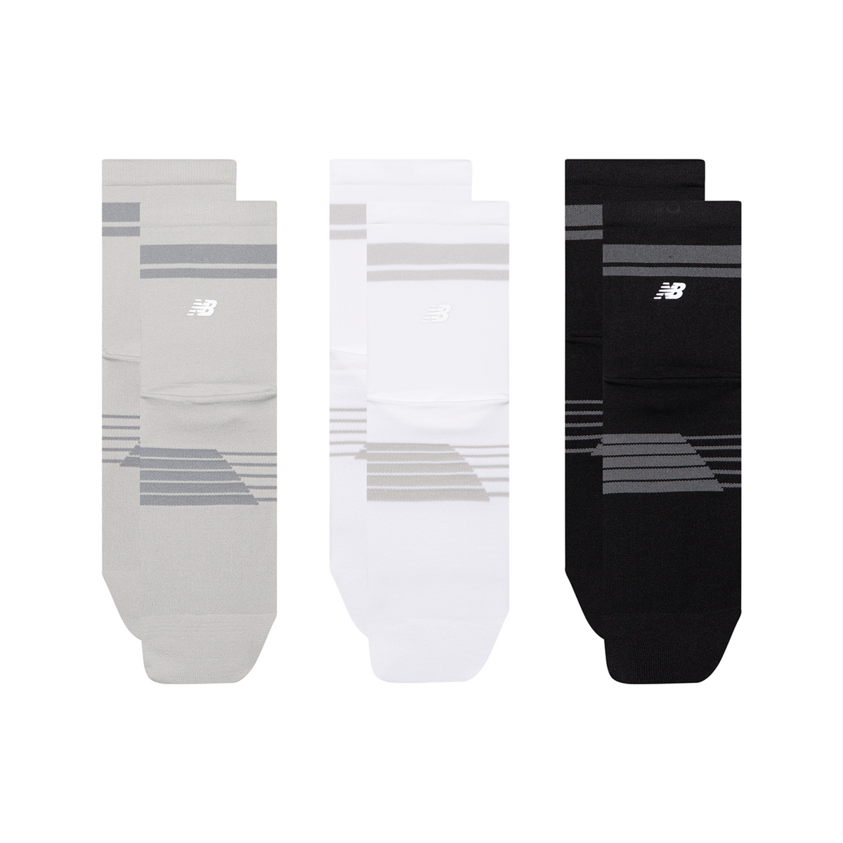 New Balance Pro Running Quarter Socks 3 Pack in MEHRFARBIG