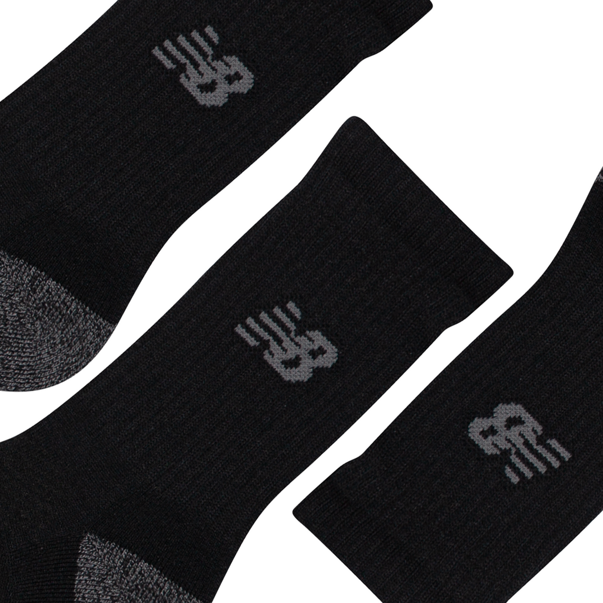 New Balance Youth Active Crew Socks 3 Pack in SCHWARZ