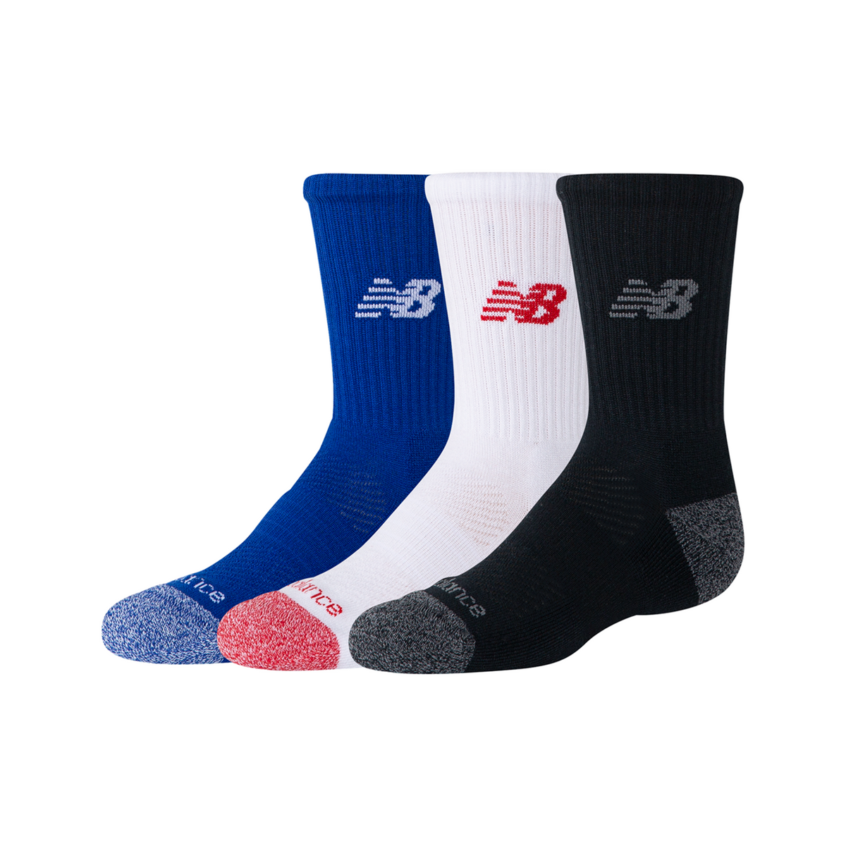 New Balance Youth Active Crew Socks 3 Pack in MEHRFARBIG