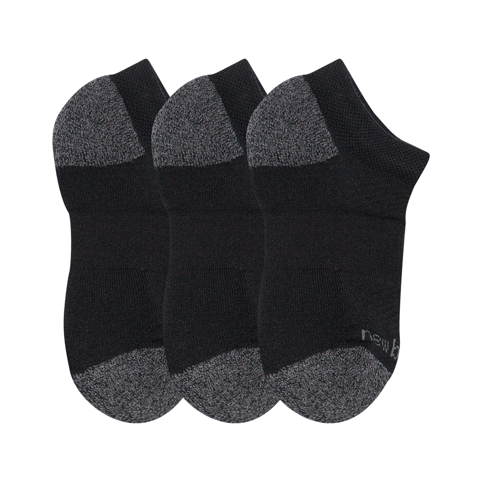 New Balance Youth Active No Show Socks 3 Pack in SCHWARZ