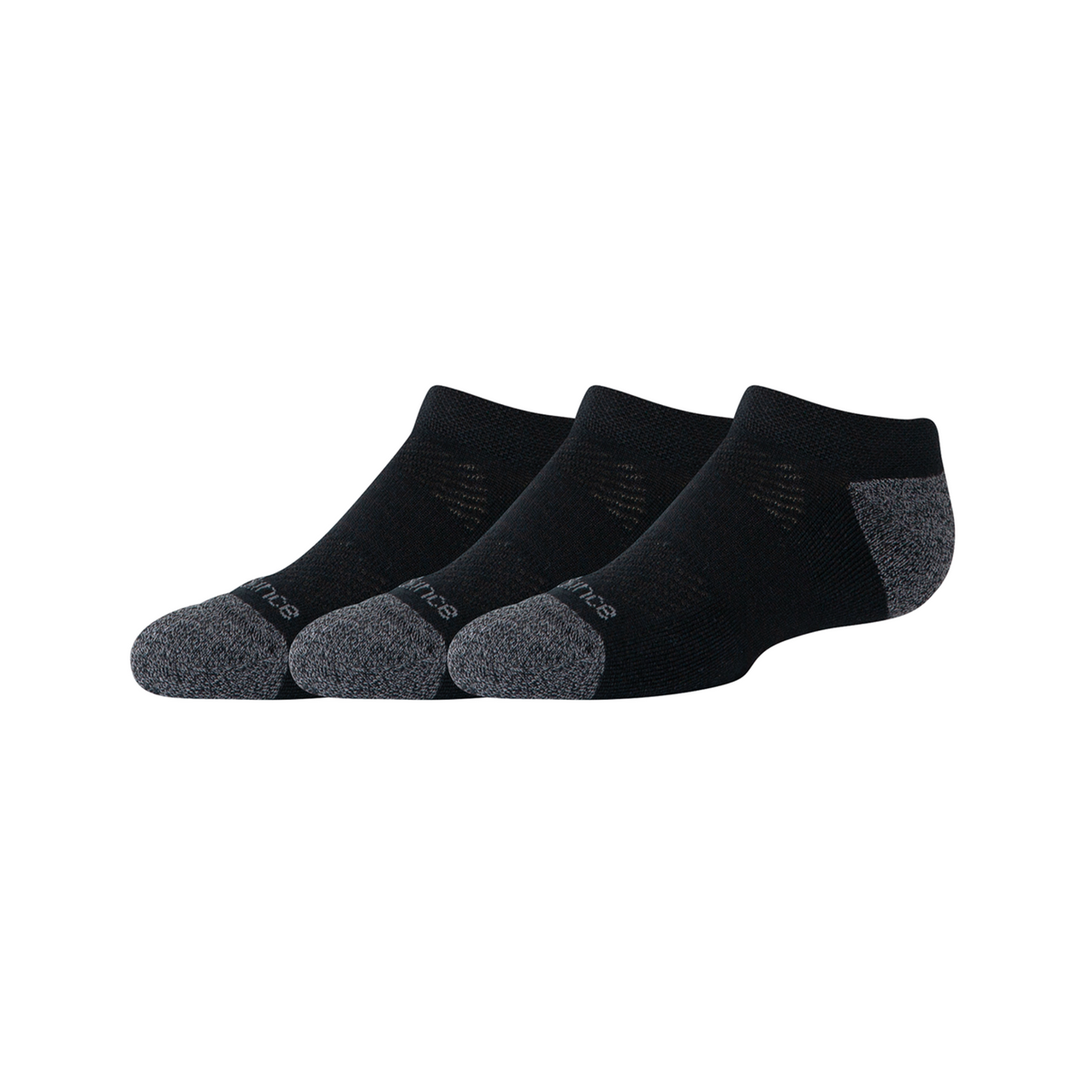 New Balance Youth Active No Show Socks 3 Pack in SCHWARZ
