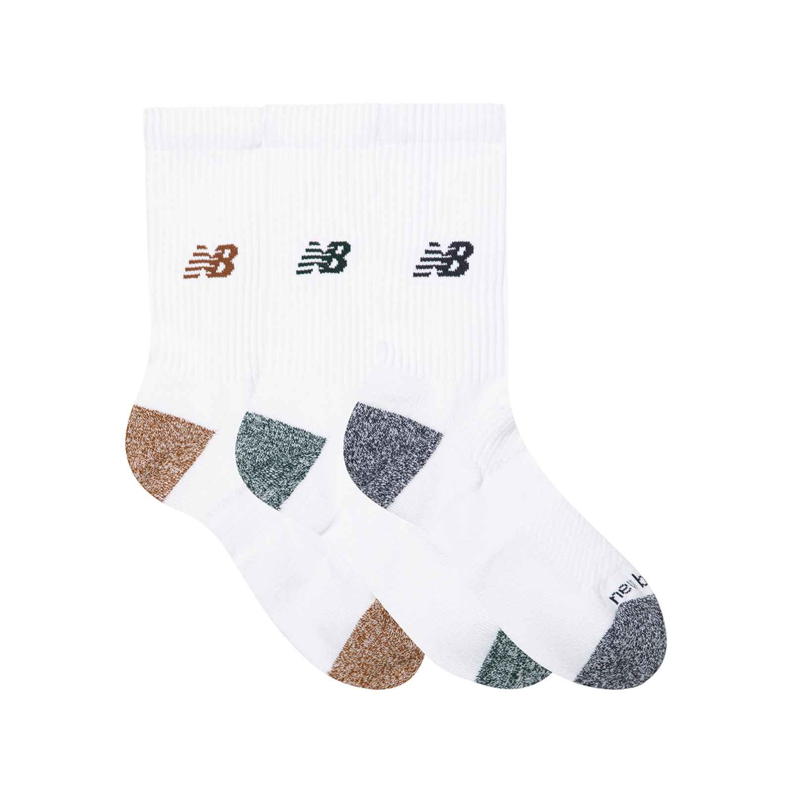 New Balance Active Crew Socks 3 Pack in WEISS