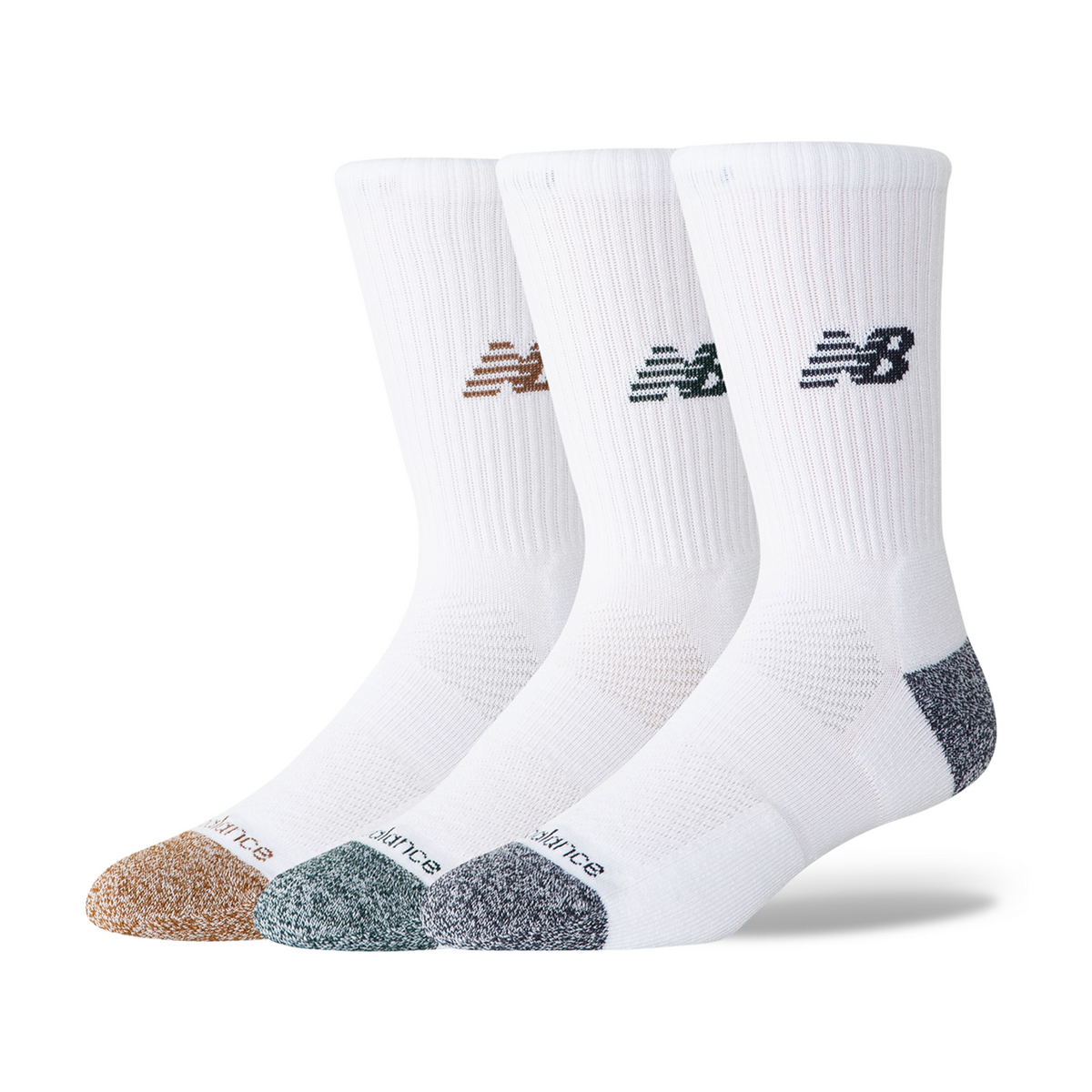 New Balance Active Crew Socks 3 Pack in WEISS