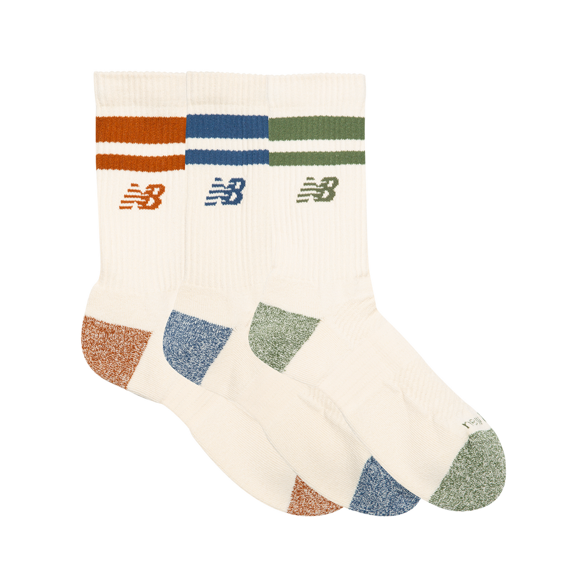 New Balance Active Lifestyle Striped Crew Socks 3 Pack in MEHRFARBIG