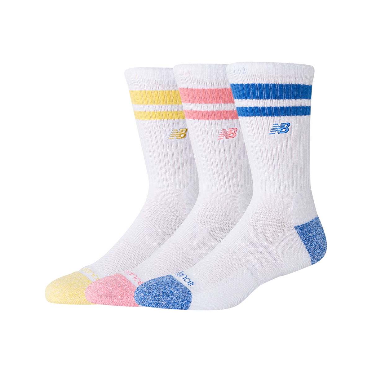 New Balance Active Lifestyle Striped Crew Socks 3 Pack in MEHRFARBIG
