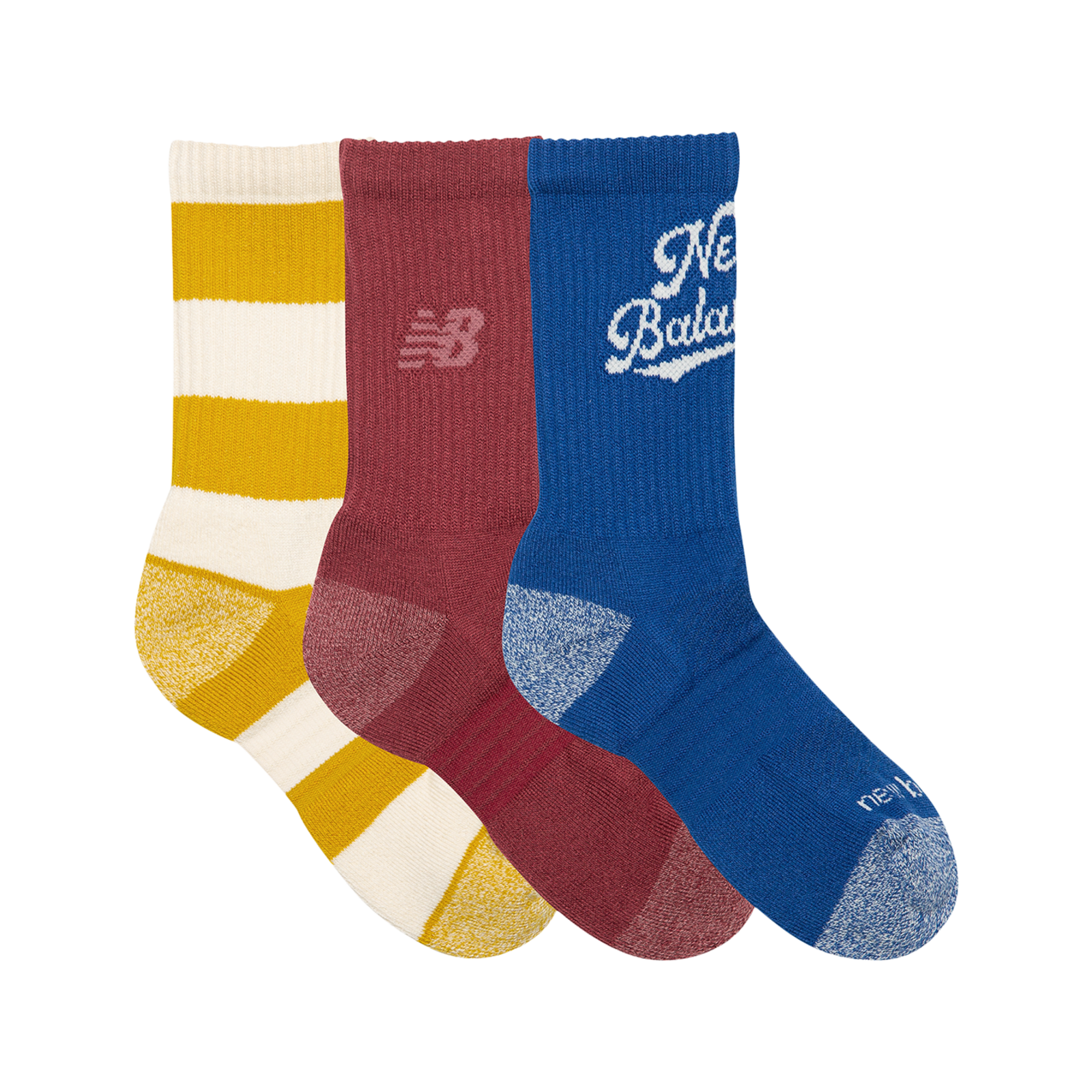 New Balance Youth Active Graphic Crew Socks 3 Pack in MEHRFARBIG