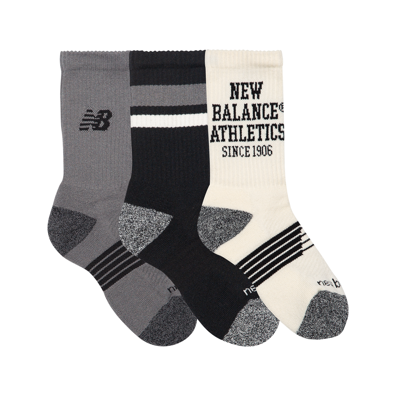 New Balance Youth Active Graphic Crew Socks 3 Pack in MEHRFARBIG