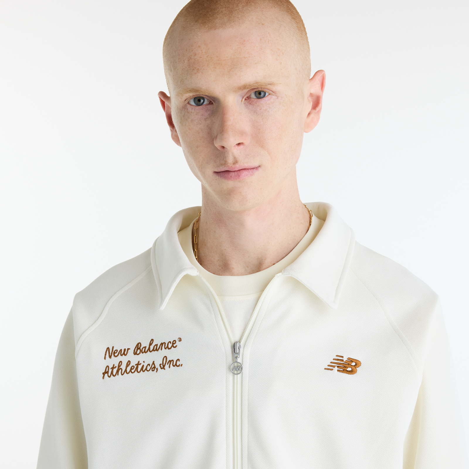 New Balance Sport Legacy Pique Jacket in BEIGE