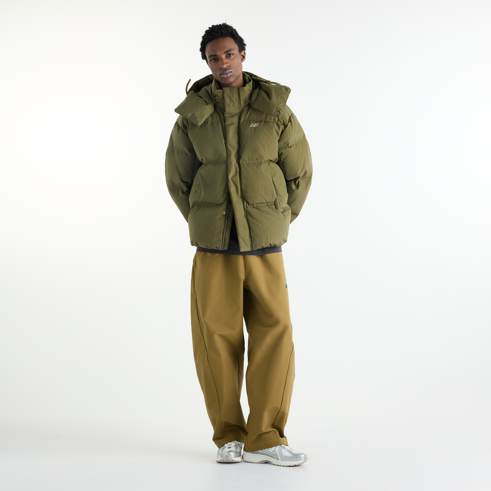 New Balance Premium Puffer Jacket in GRÜN