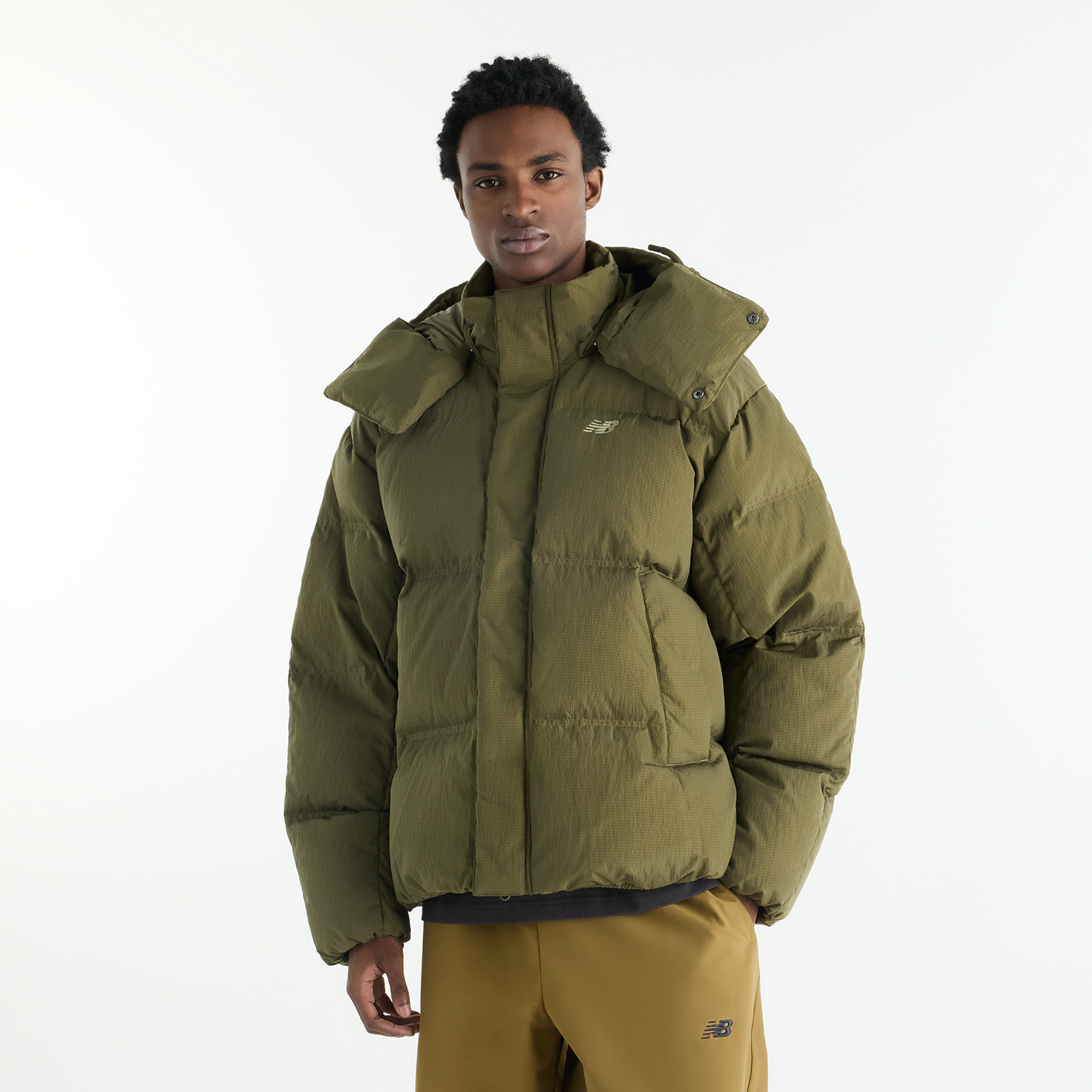 New Balance Premium Puffer Jacket in GRÜN
