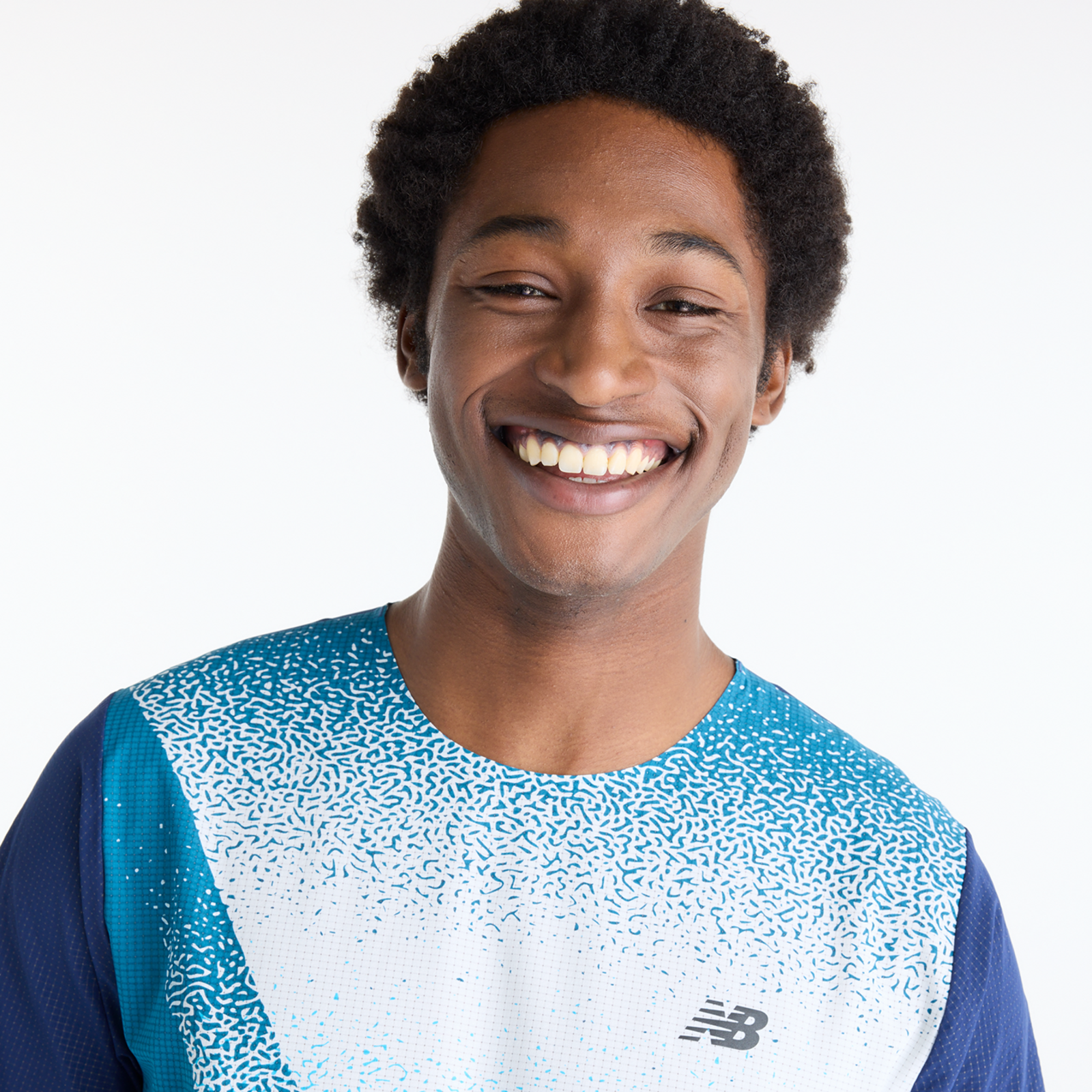 New Balance Race Day Ultra Light Printed T-Shirt in BLAU