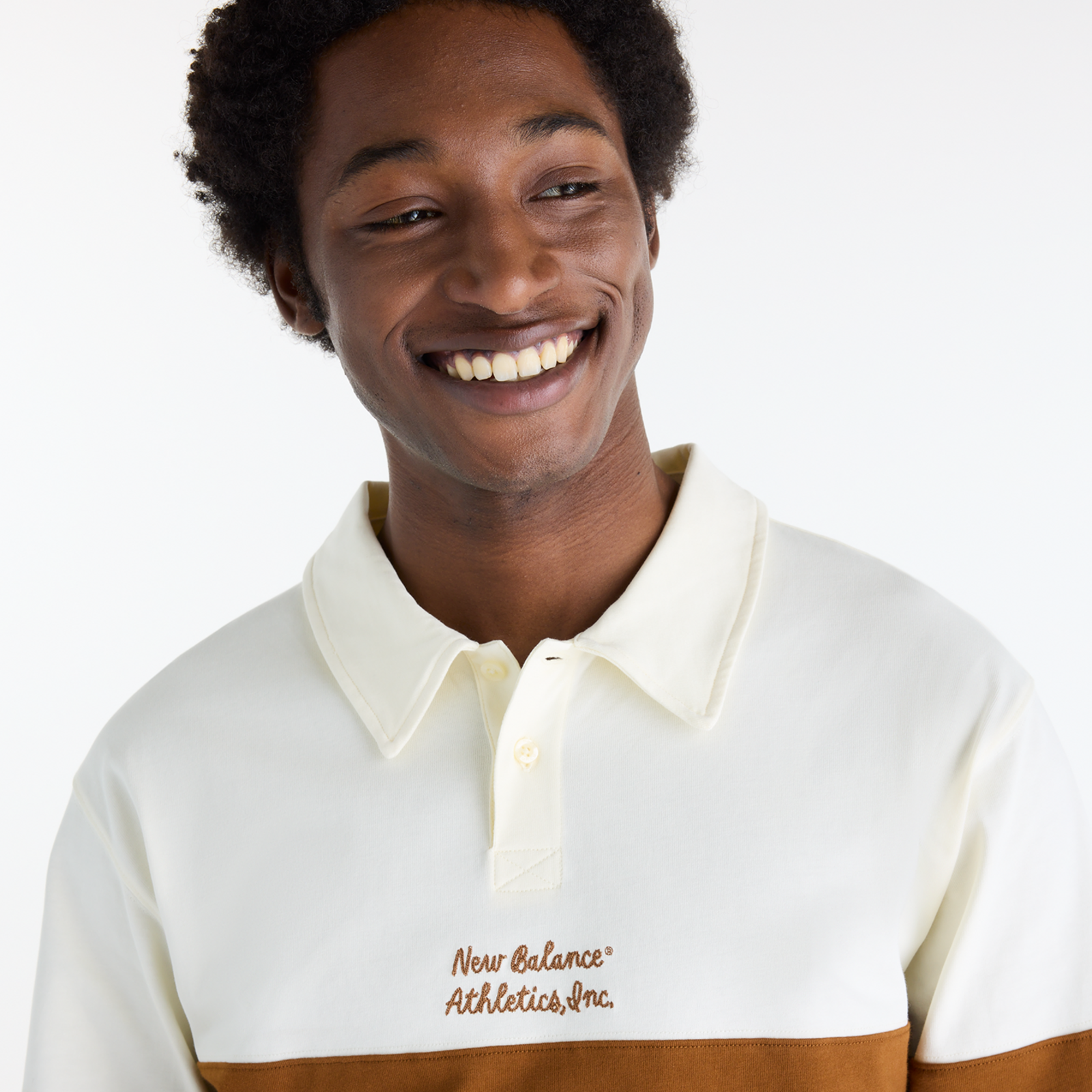 New Balance Sport Legacy Rugby Shirt in BEIGE