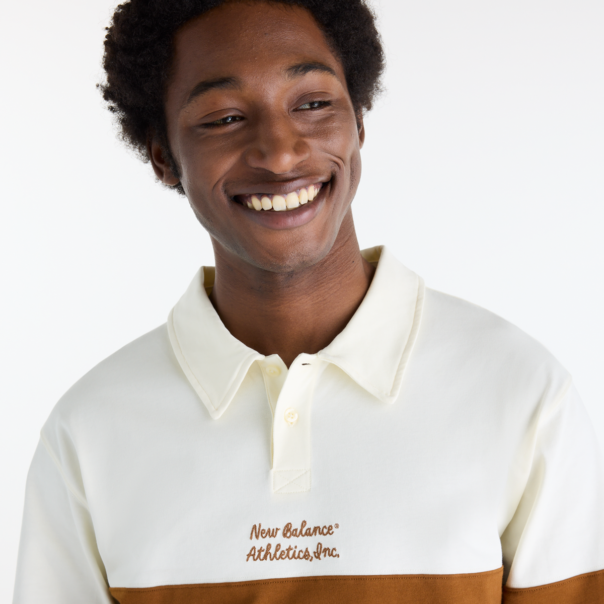 New Balance Sport Legacy Rugby Shirt in BEIGE