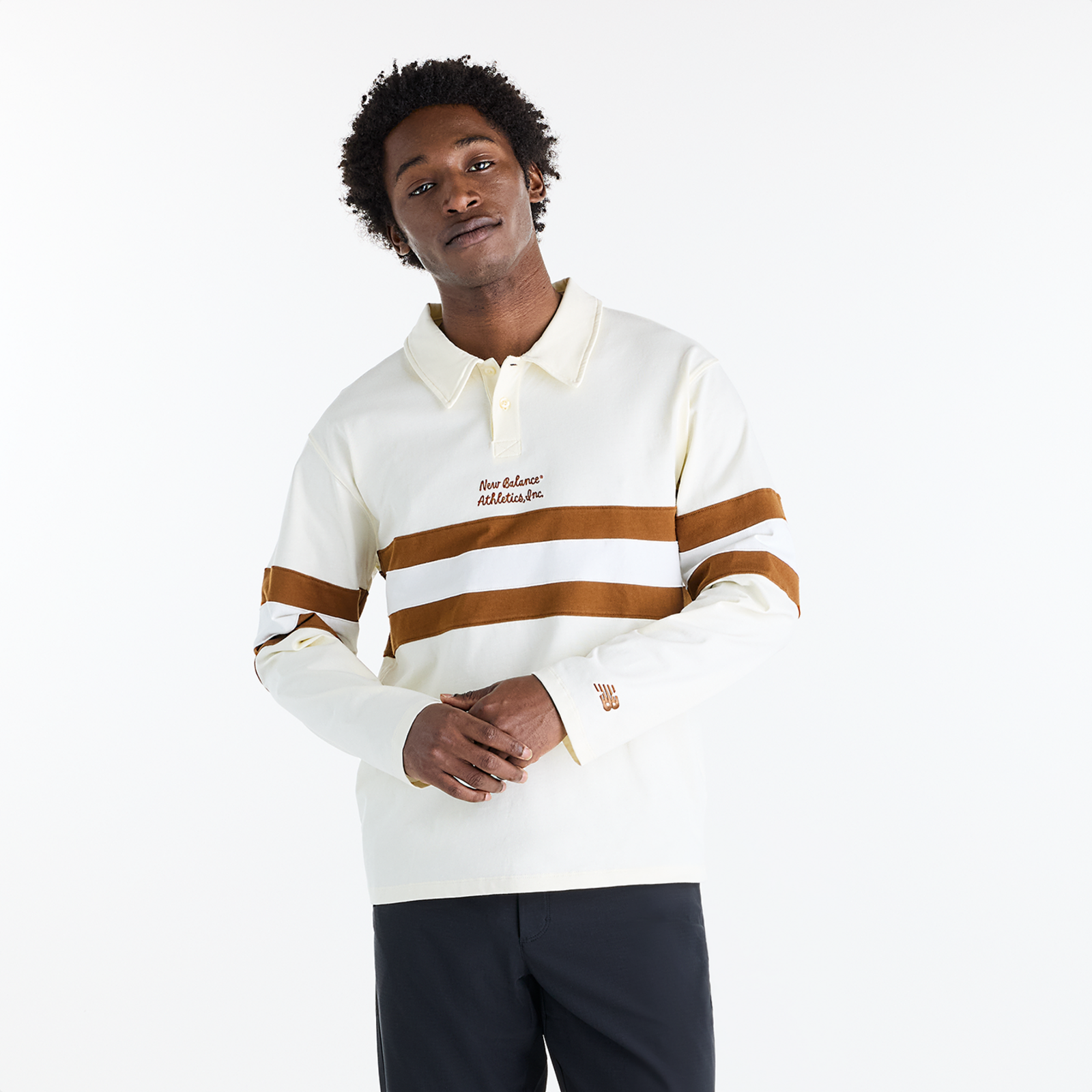 New Balance Sport Legacy Rugby Shirt in BEIGE