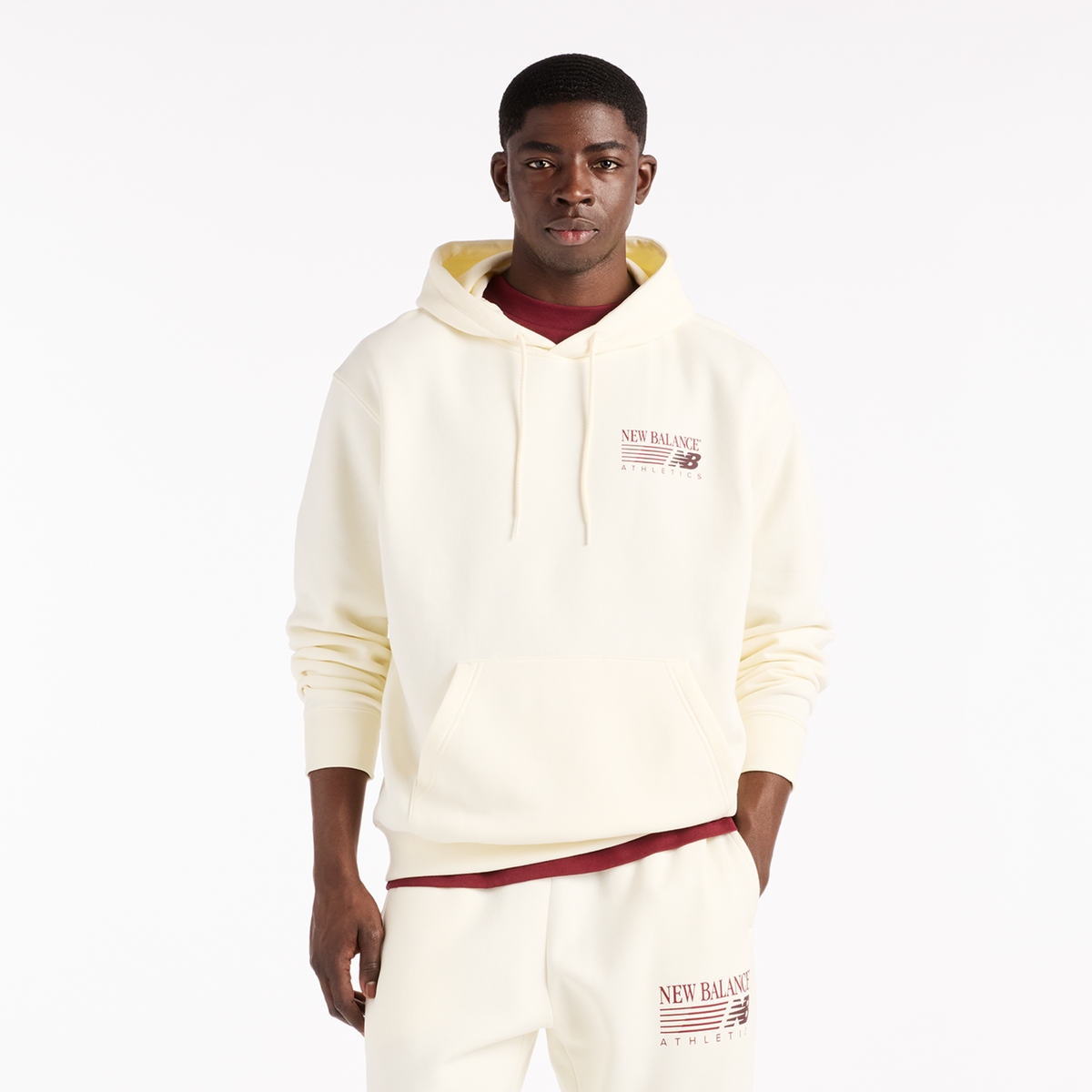 New Balance Reimagined Fleece Hoodie in BEIGE