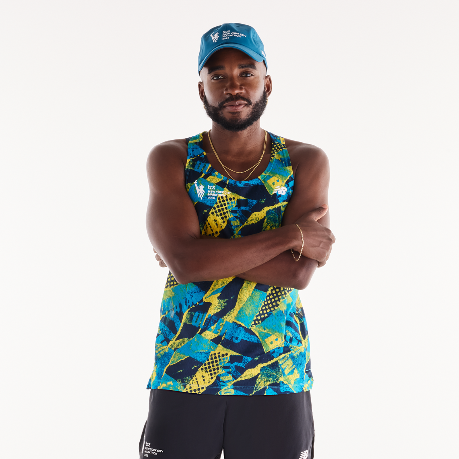New Balance NYC Marathon Athletics Printed Singlet in MEHRFARBIG