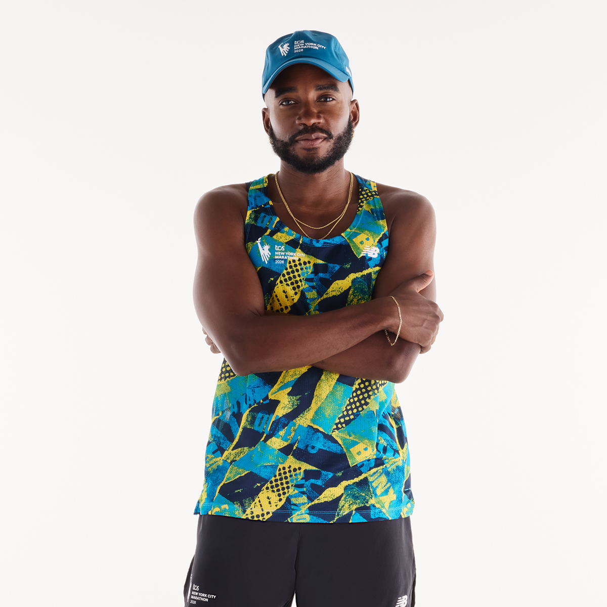 New Balance NYC Marathon Athletics Printed Singlet in MEHRFARBIG