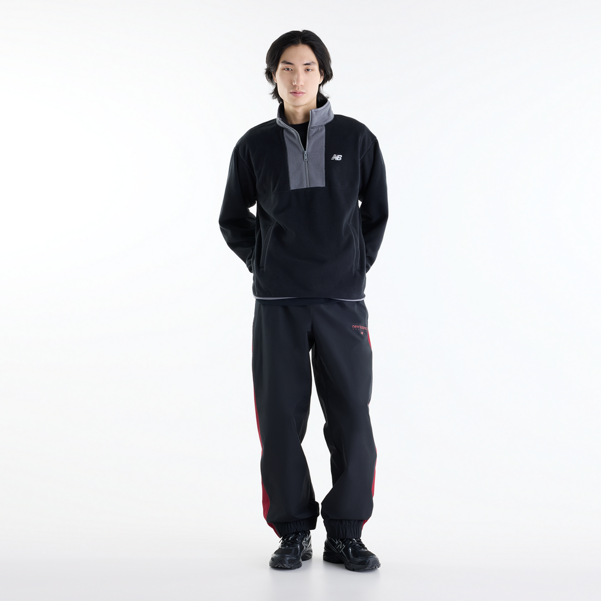 New Balance Sport Polar Fleece Half Zip in SCHWARZ