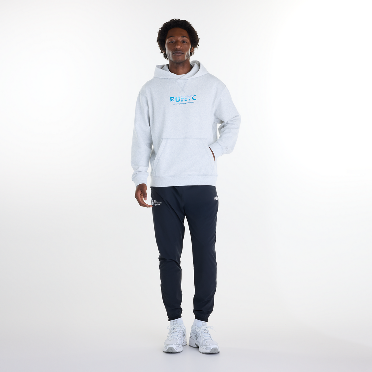 New Balance NYC Marathon Athletics French Terry Graphic Hoodie in GRAU