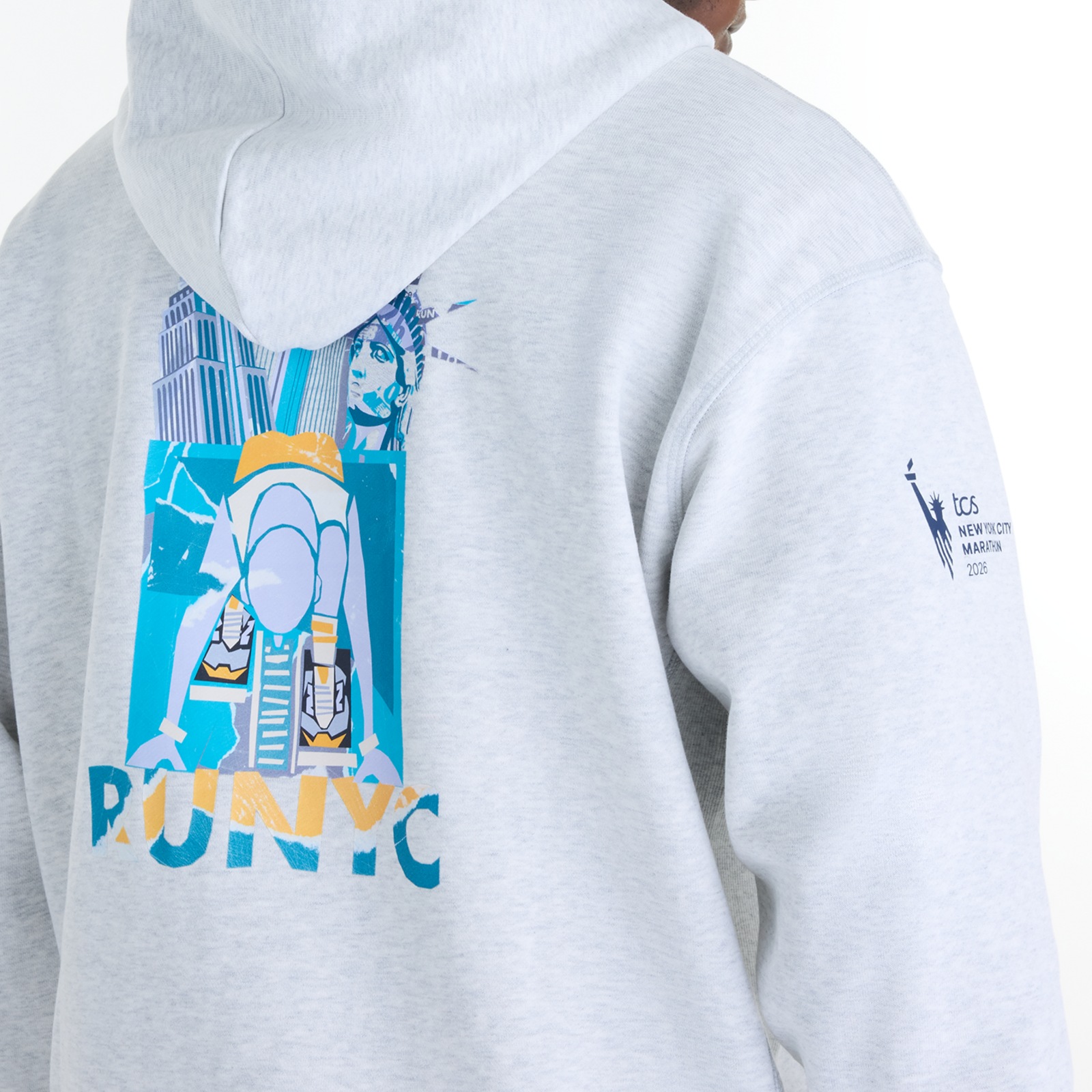 New Balance NYC Marathon Athletics French Terry Graphic Hoodie in GRAU