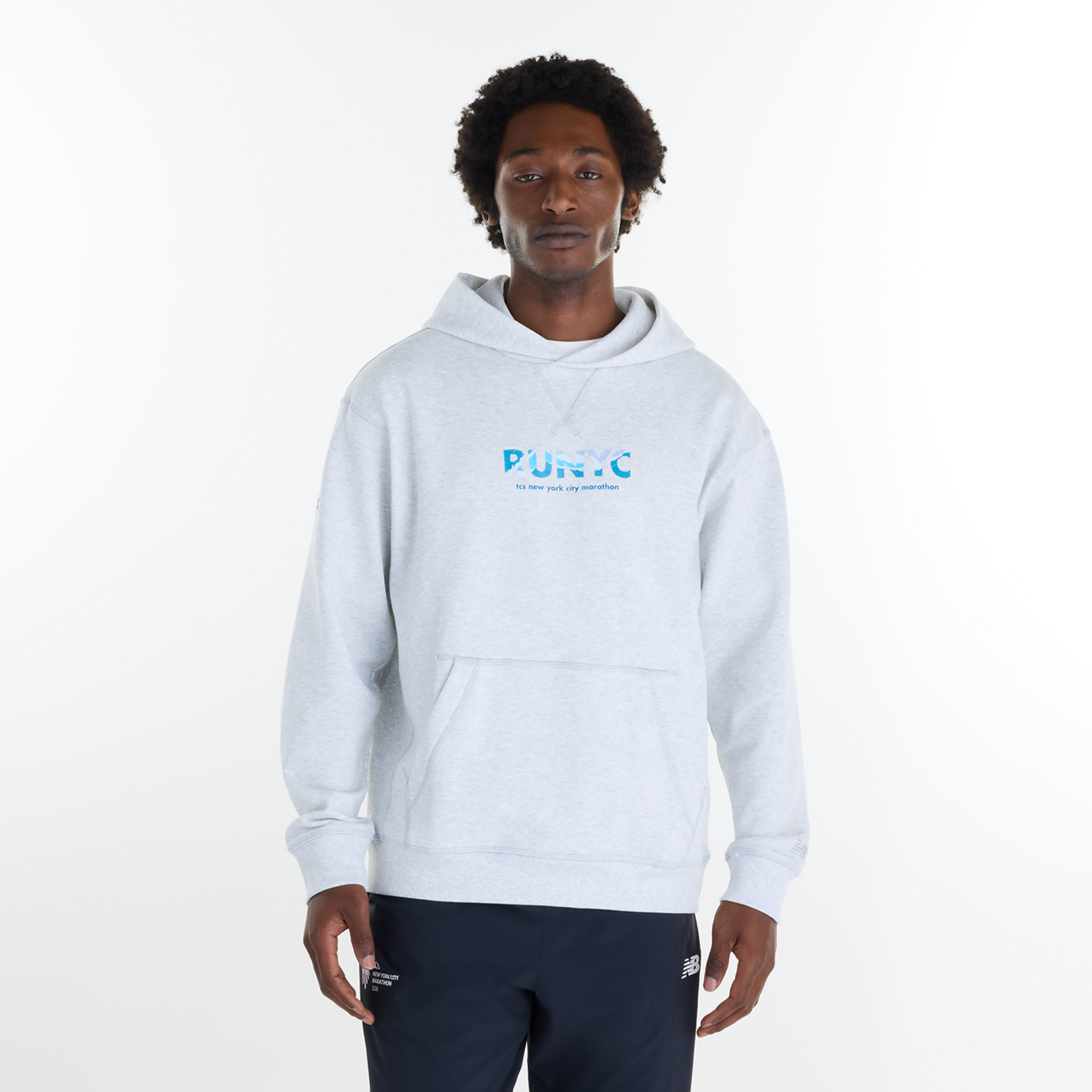 New Balance NYC Marathon Athletics French Terry Graphic Hoodie in GRAU