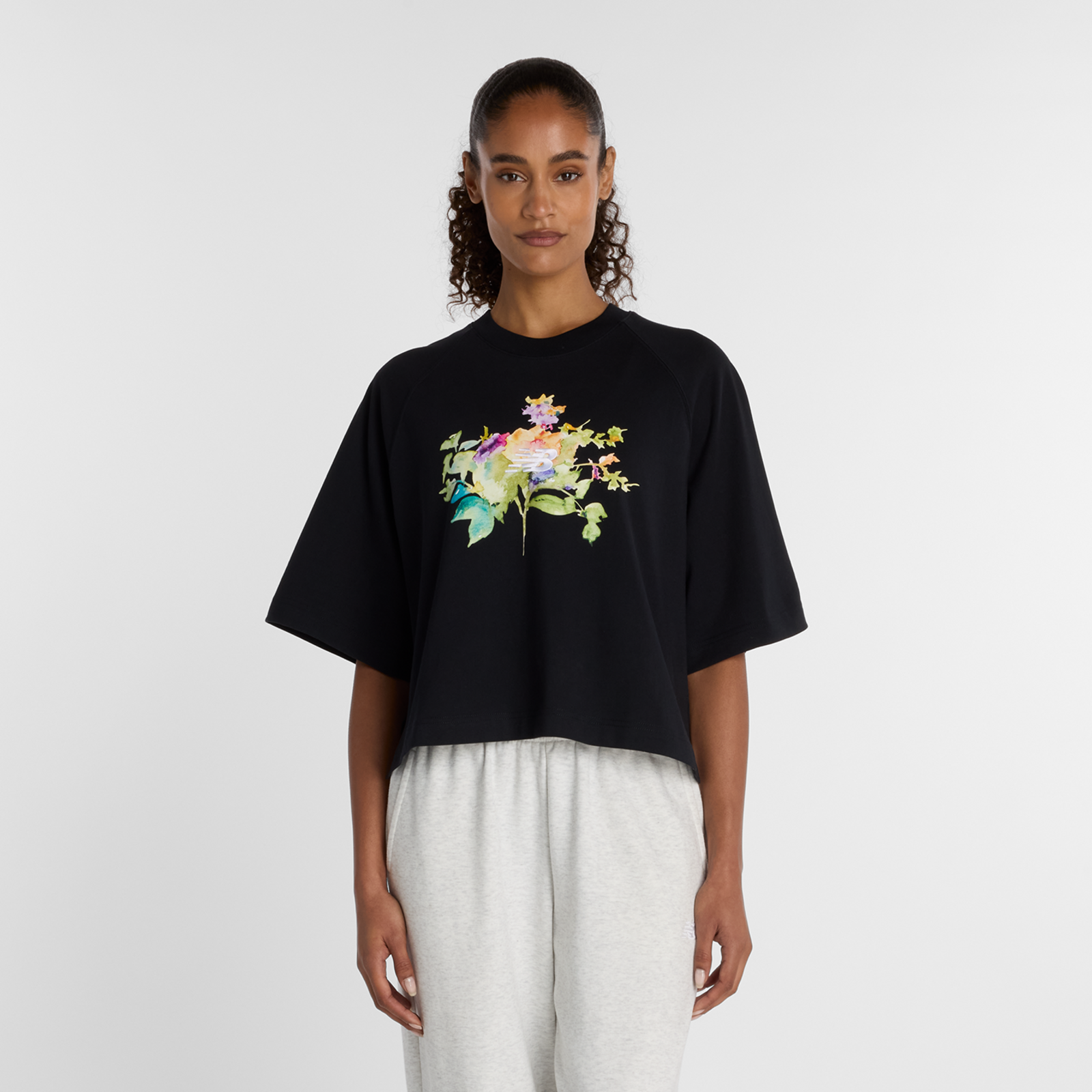 New Balance W Watercolor Multi Boxy T-Shirt in