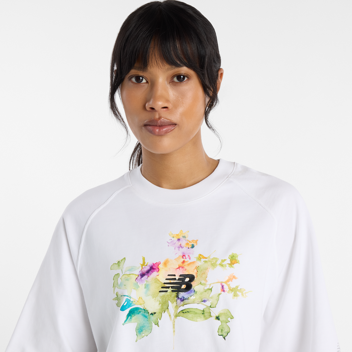 New Balance W Watercolor Multi Boxy T-Shirt in